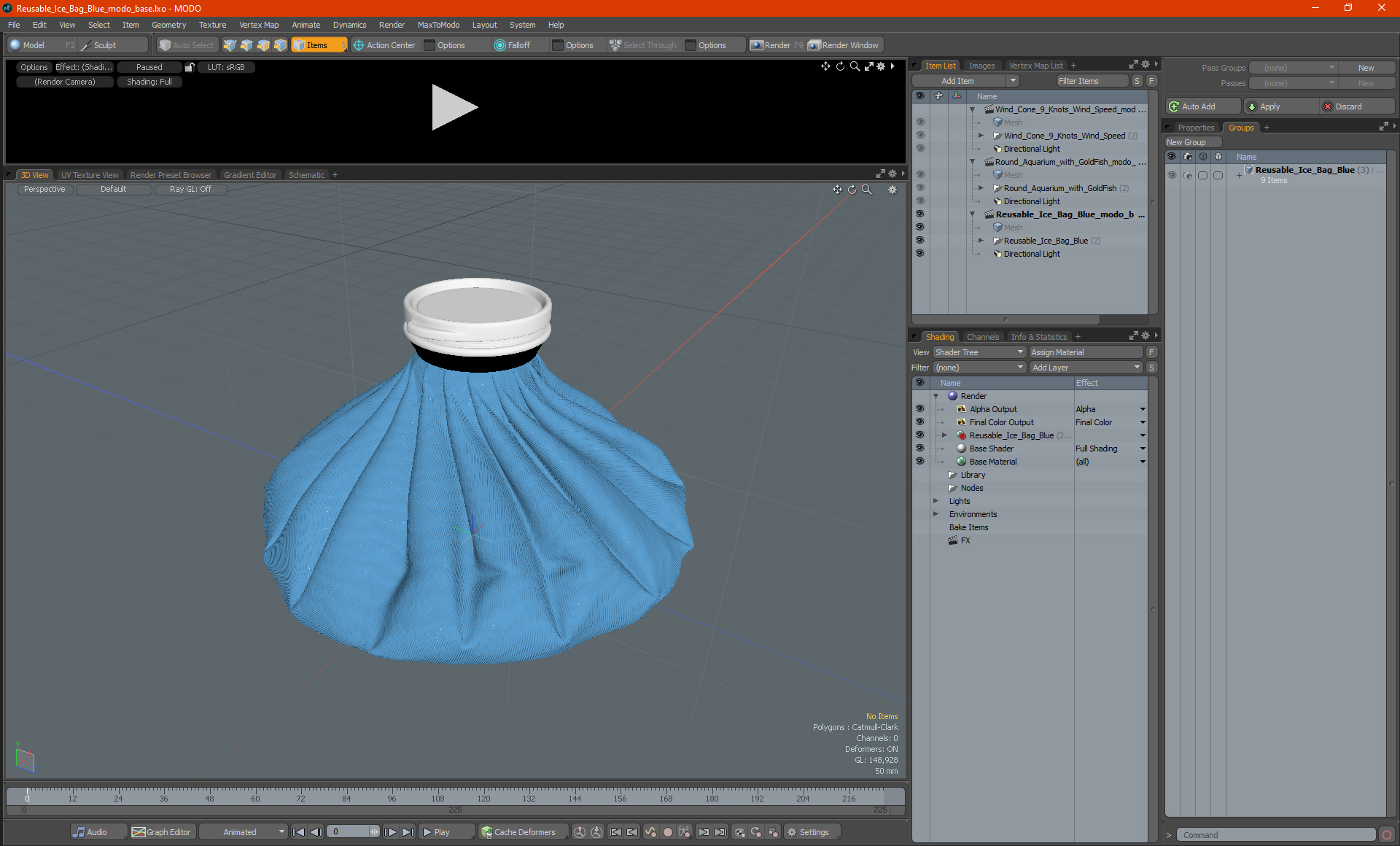 3D Reusable Ice Bag Blue