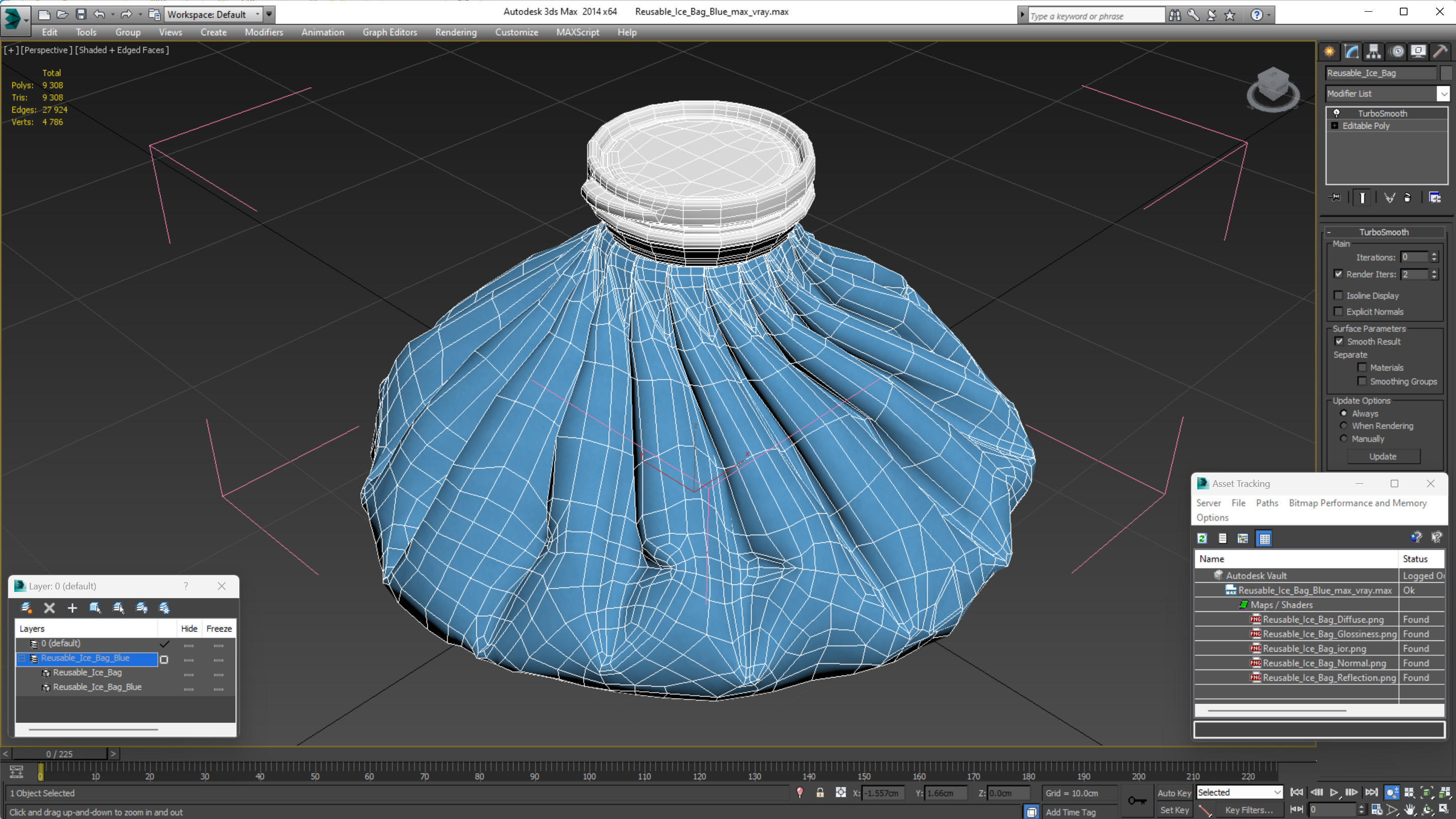 3D Reusable Ice Bag Blue