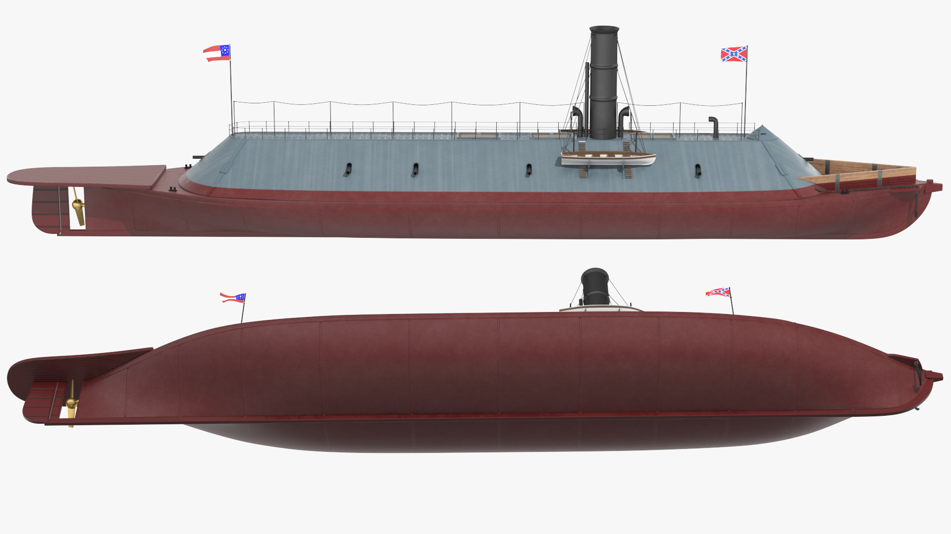 Confederate Navy Ship CSS Virginia 3D model