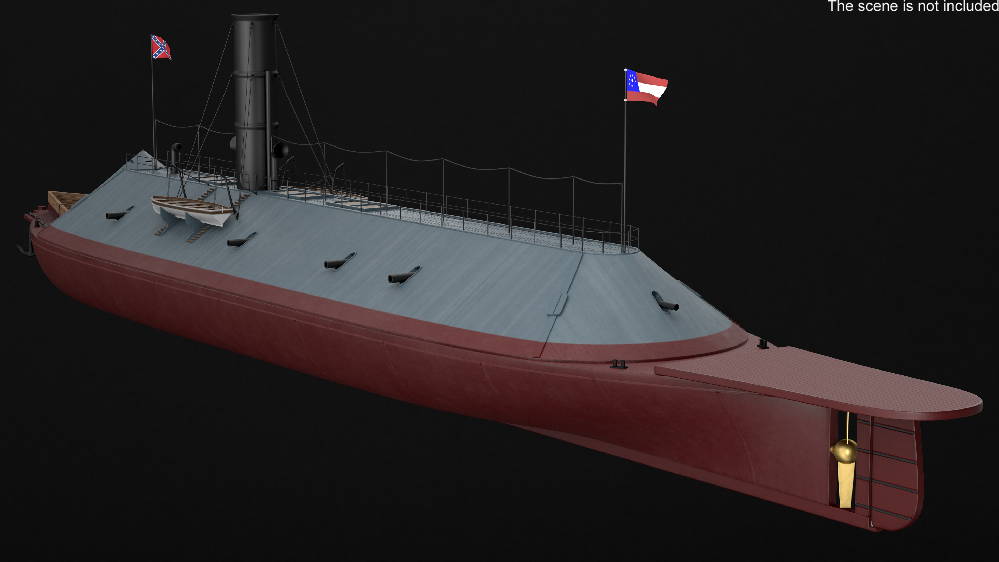 Confederate Navy Ship CSS Virginia 3D model