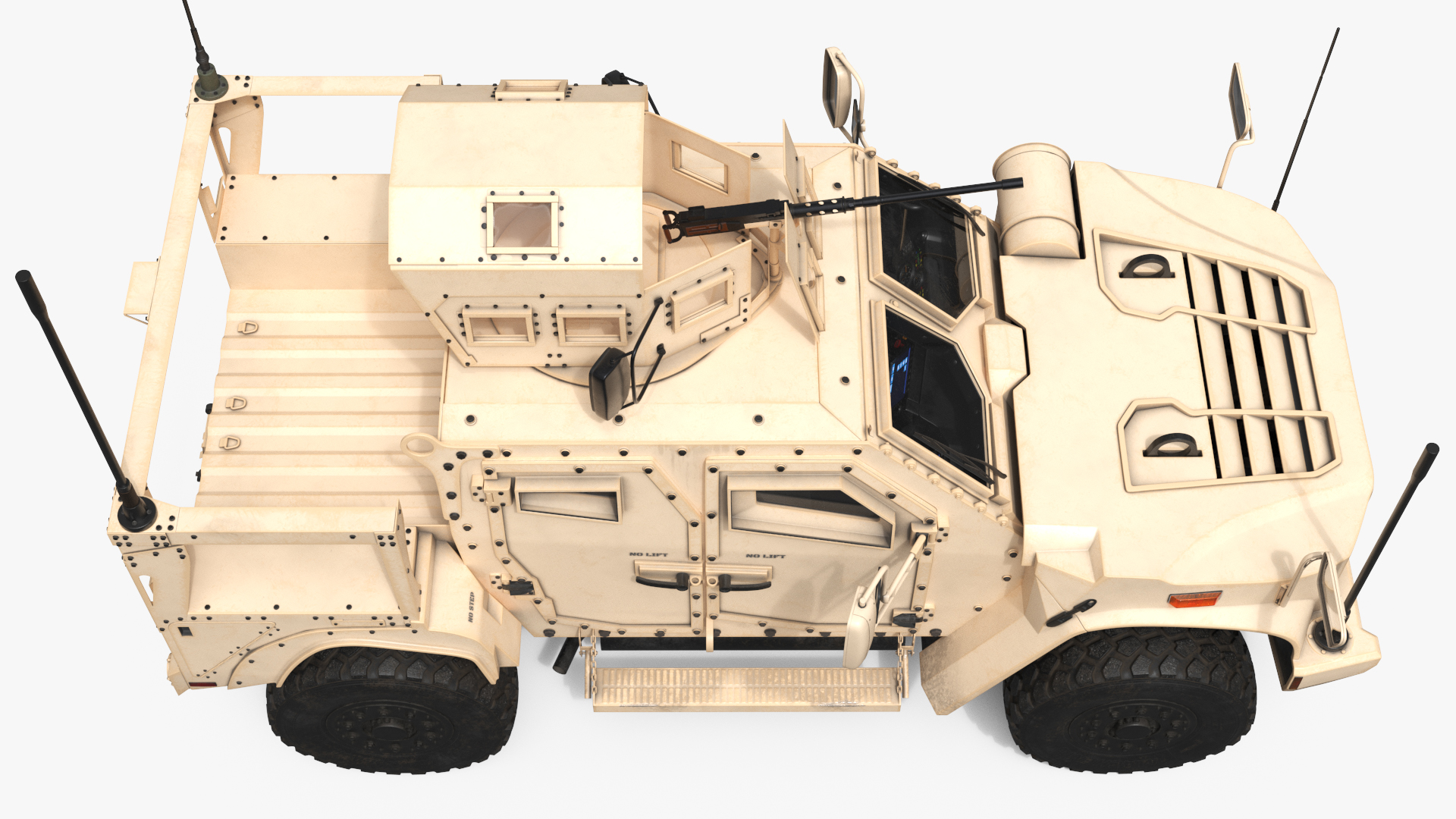 Military Truck Oshkosh L-ATV with Gun Turret Rigged - view 8