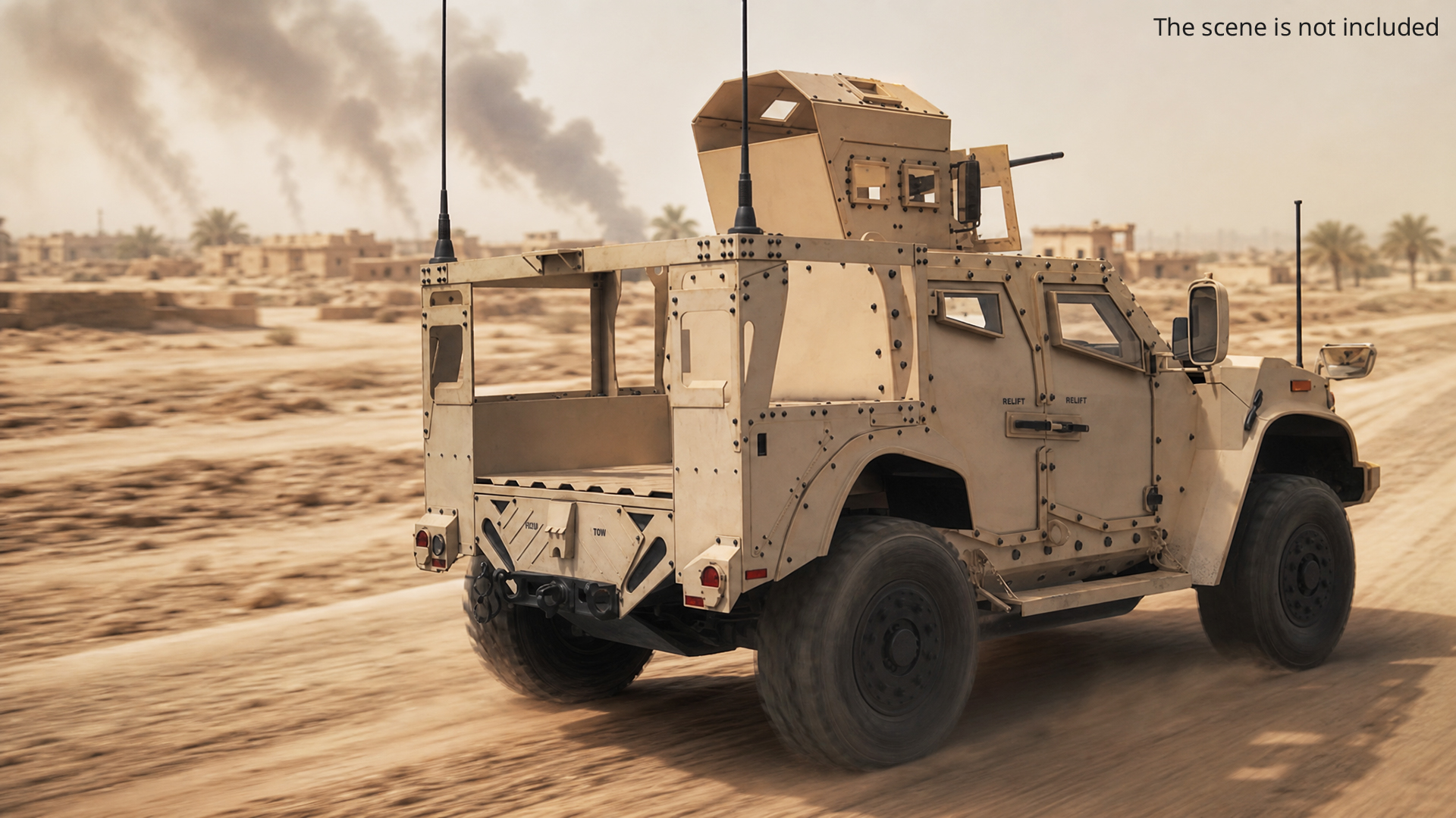 Military Truck Oshkosh L-ATV with Gun Turret Rigged - view 4