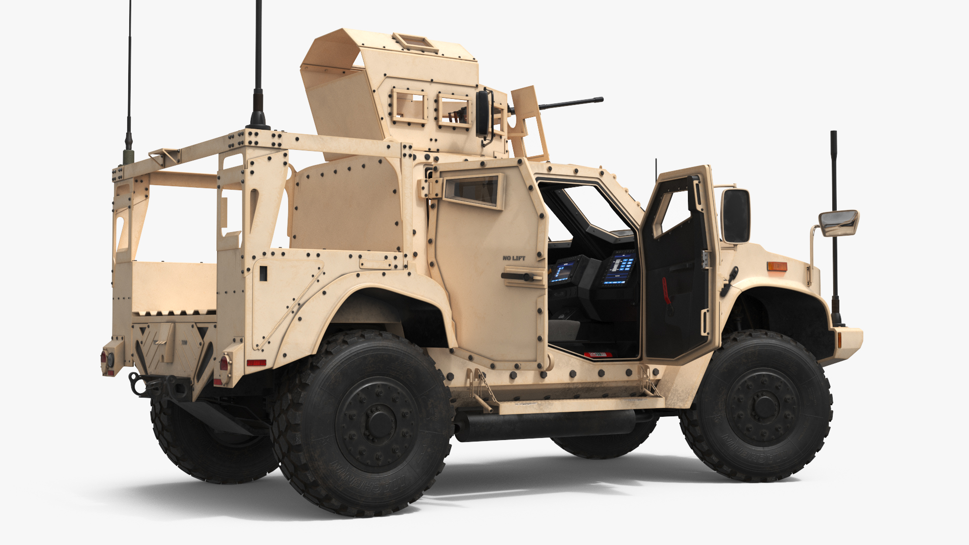 Military Truck Oshkosh L-ATV with Gun Turret Rigged - view 7