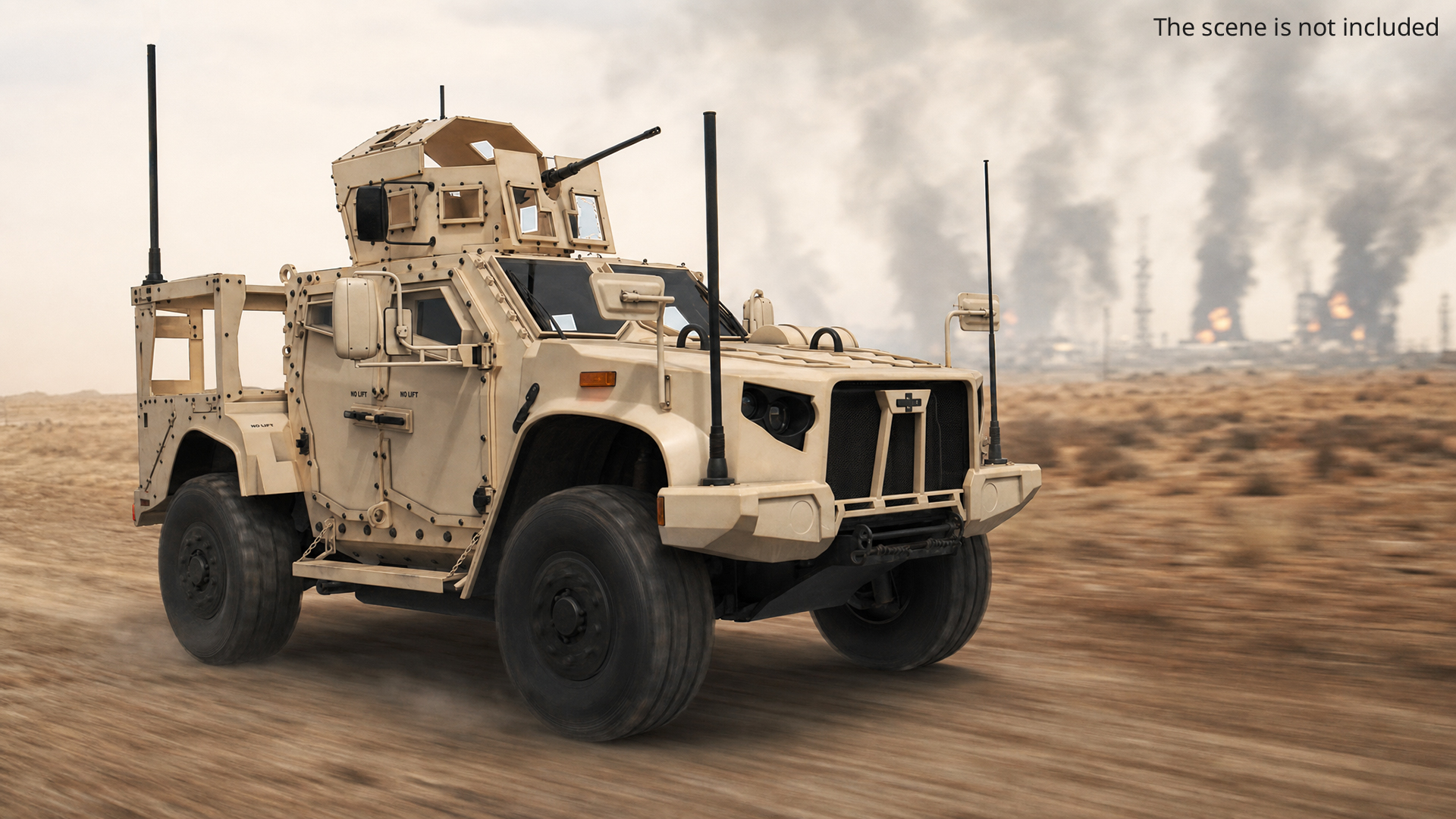 Military Truck Oshkosh L-ATV with Gun Turret Rigged - view 3