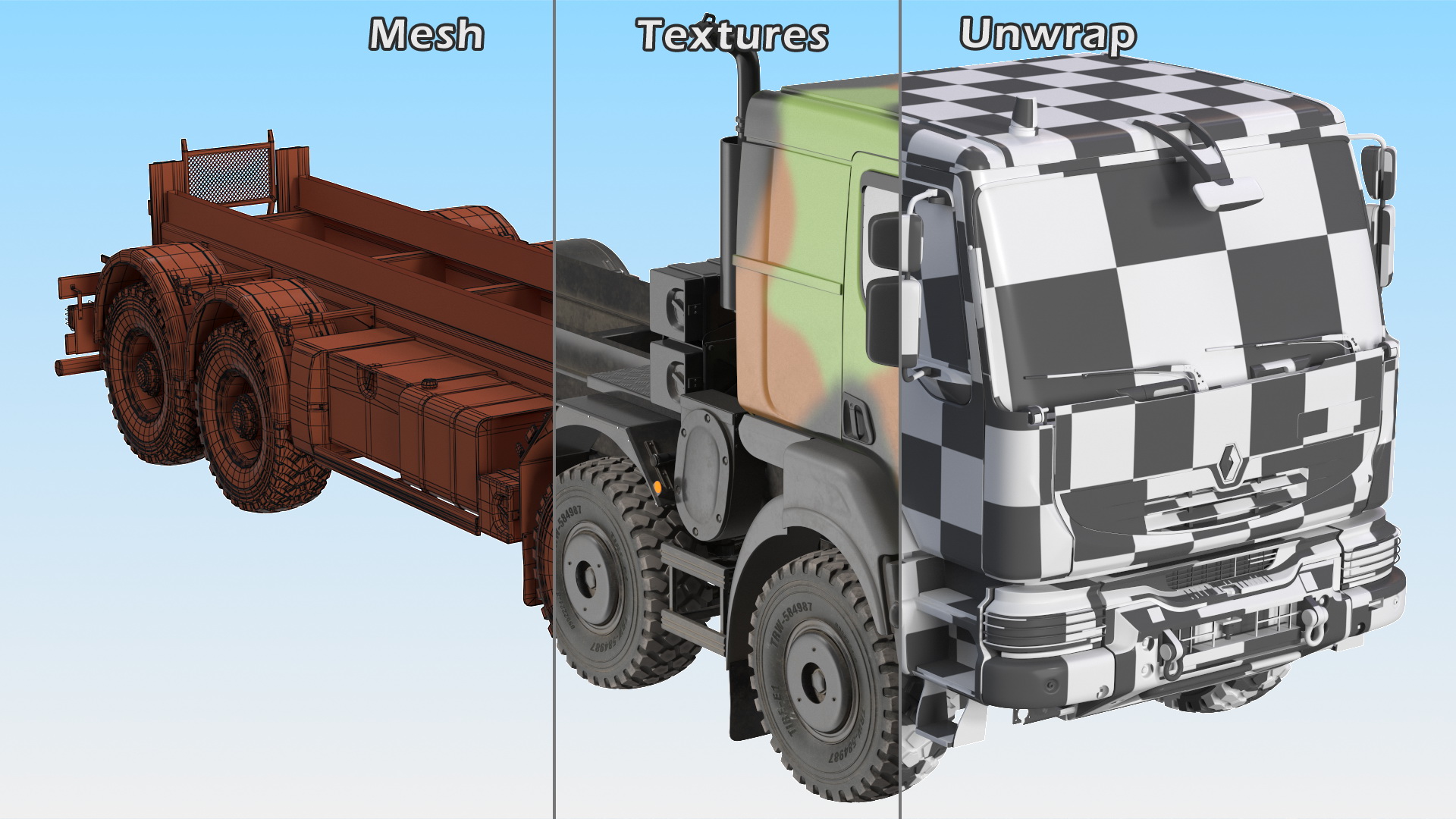 Renault Kerax 8x8 Heavy Utility Truck 3D