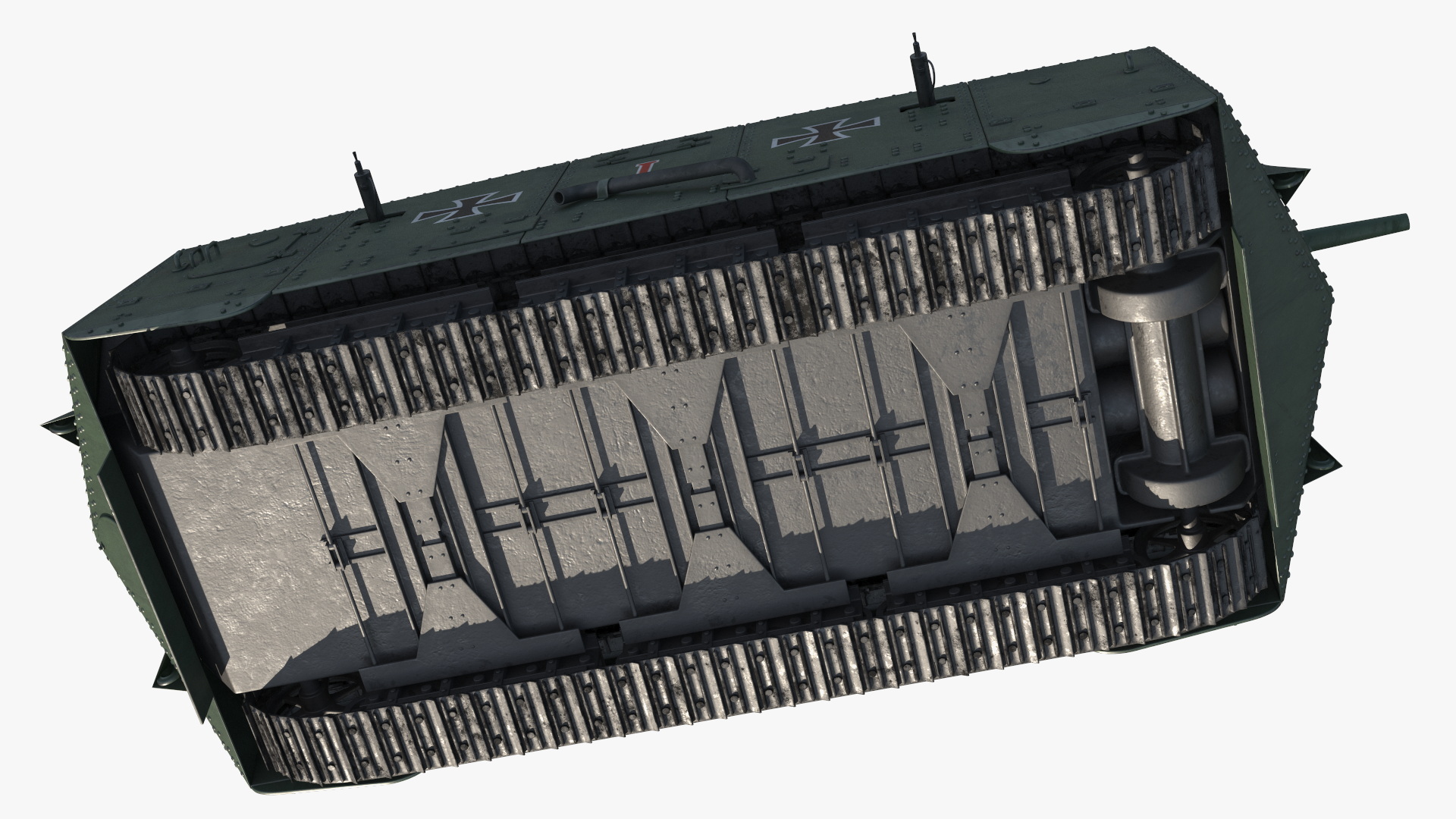 3D Sturmpanzerwagen A7V Deutscher WW1 Panzer Rigged model