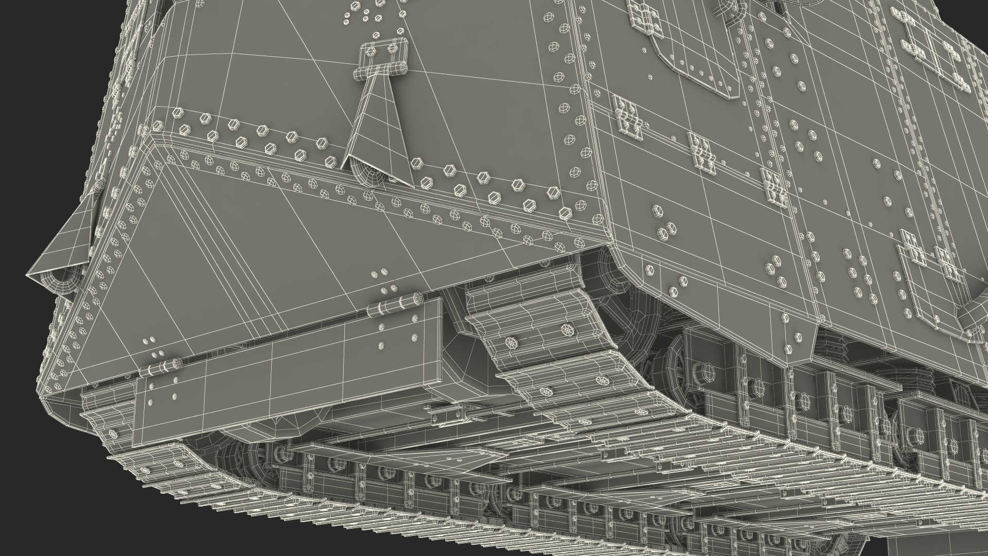 3D Sturmpanzerwagen A7V Deutscher WW1 Panzer Rigged model