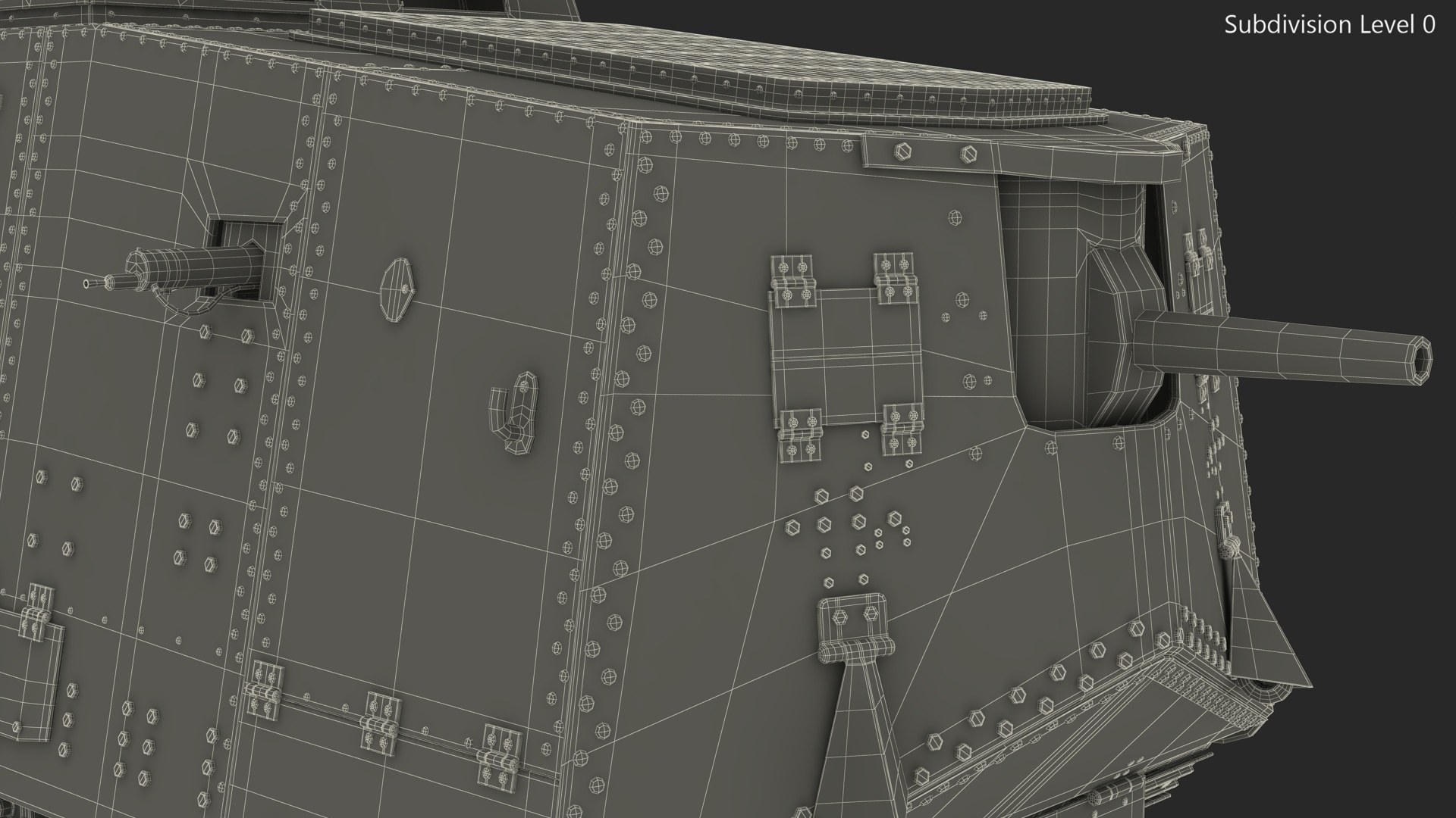 3D Sturmpanzerwagen A7V Deutscher WW1 Panzer Rigged model
