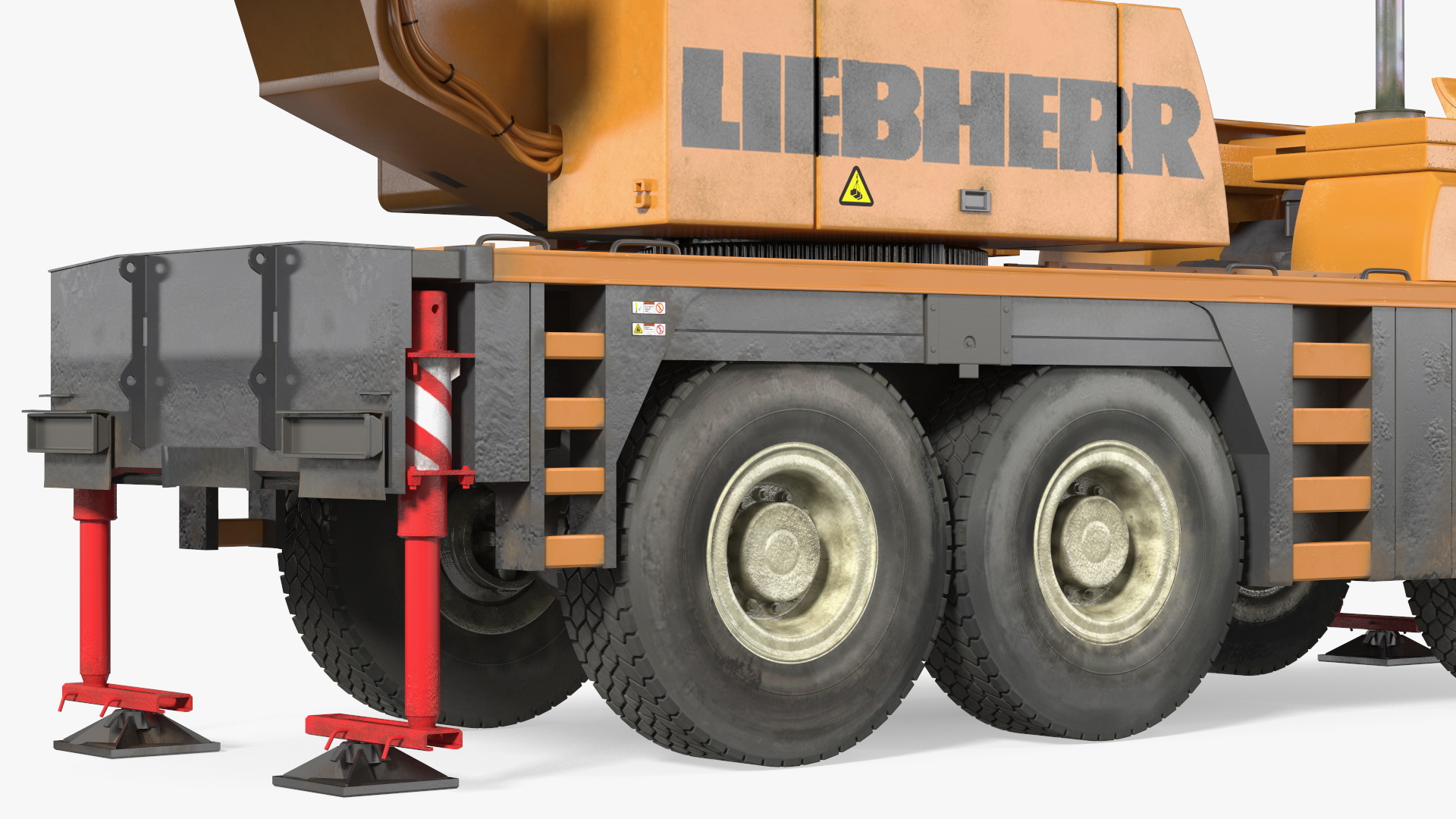 3D Compact Crane Liebherr with Concrete Wall