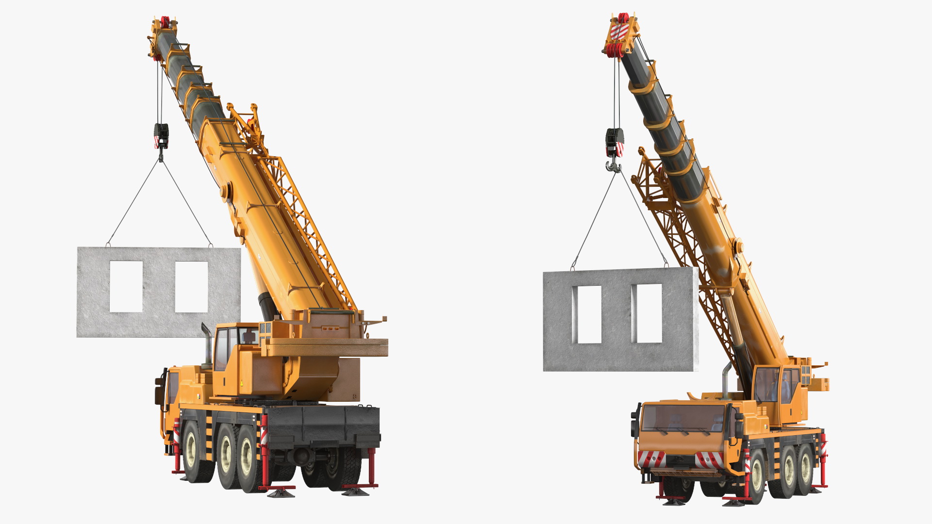 3D Compact Crane Liebherr with Concrete Wall