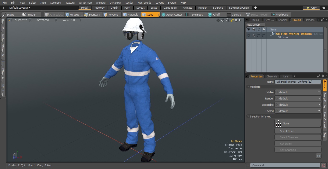 Oil Field Worker Uniform 3D model