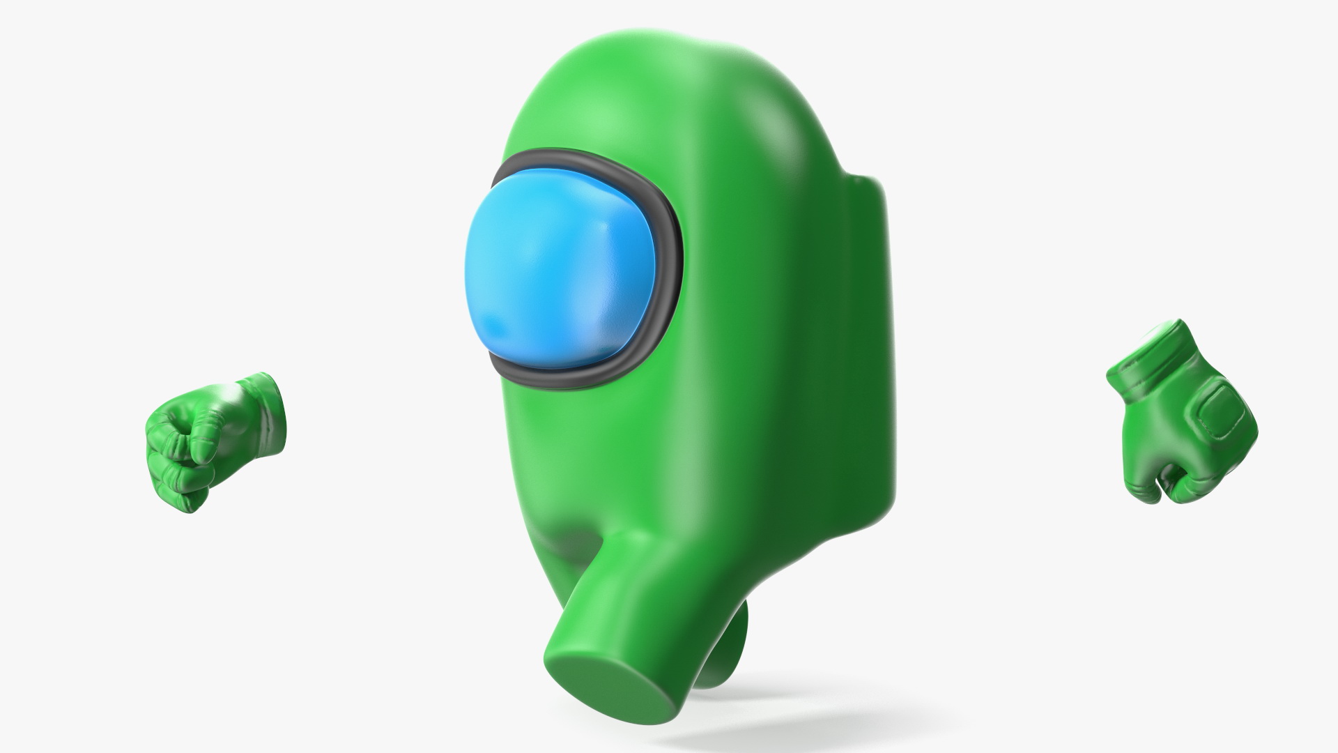Green Among Us Character Running 3D
