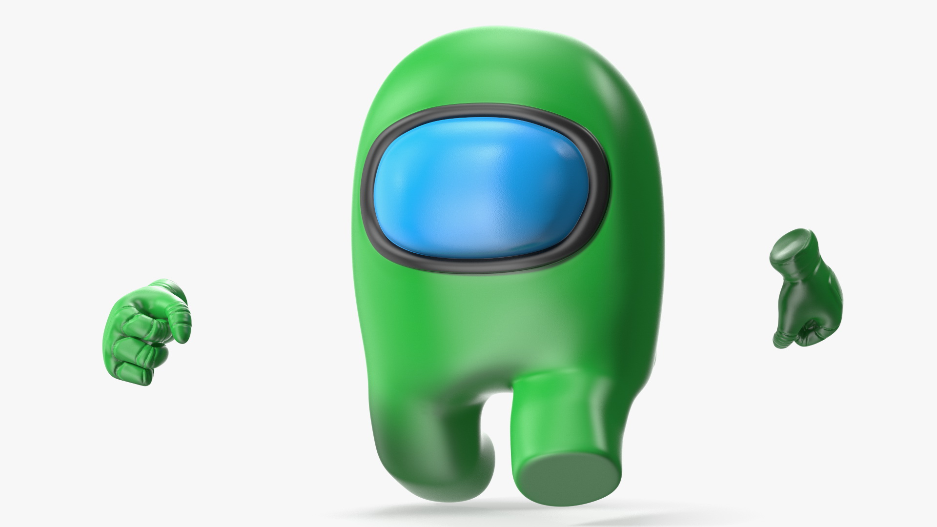 Green Among Us Character Running 3D