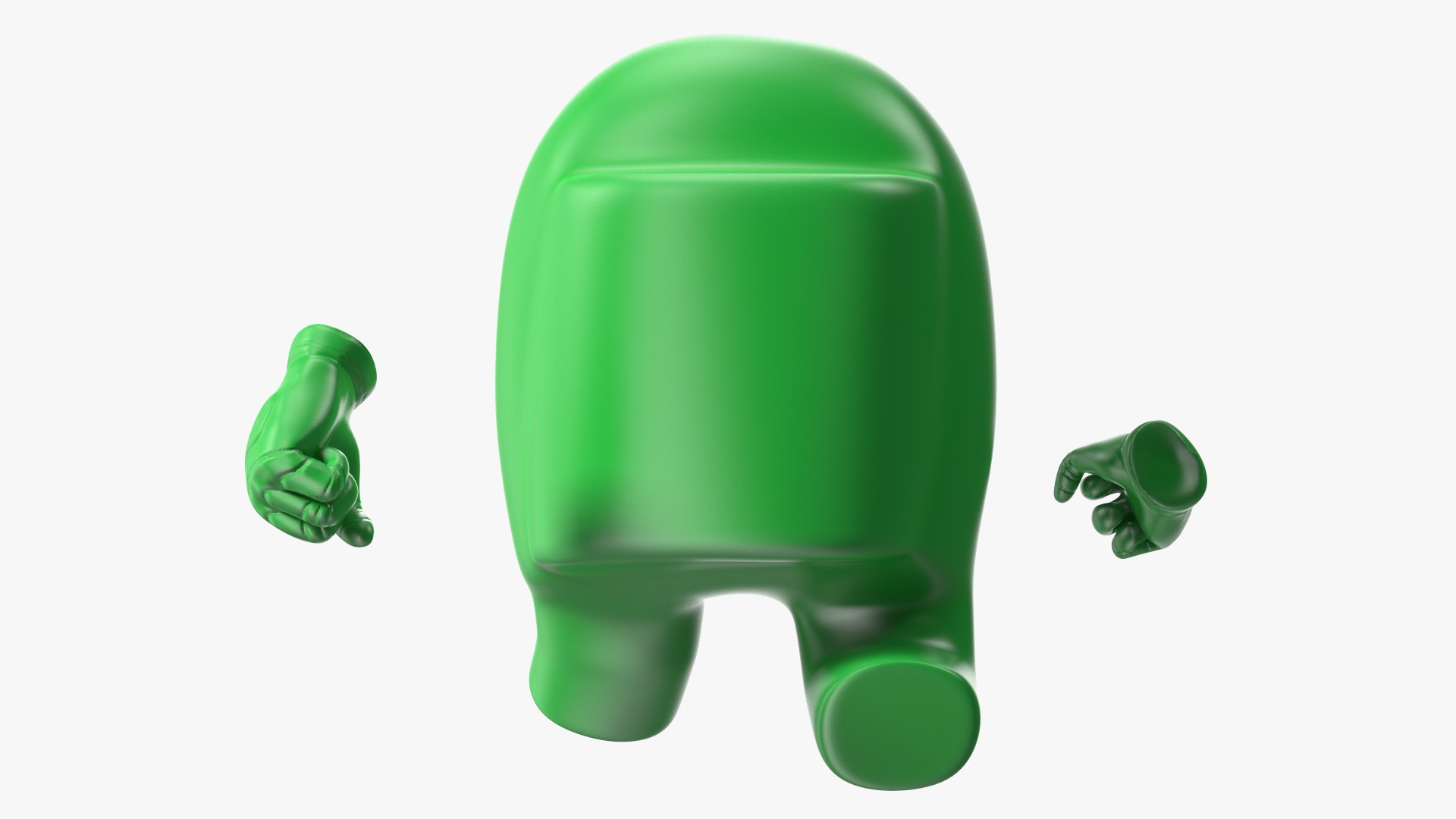 Green Among Us Character Running 3D