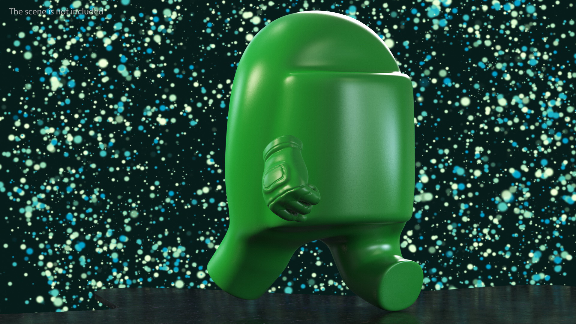 Green Among Us Character Running 3D