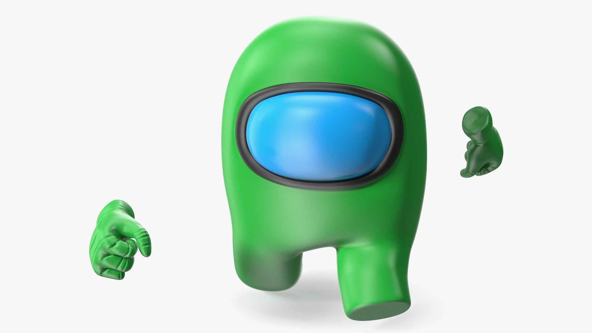 Green Among Us Character Running 3D