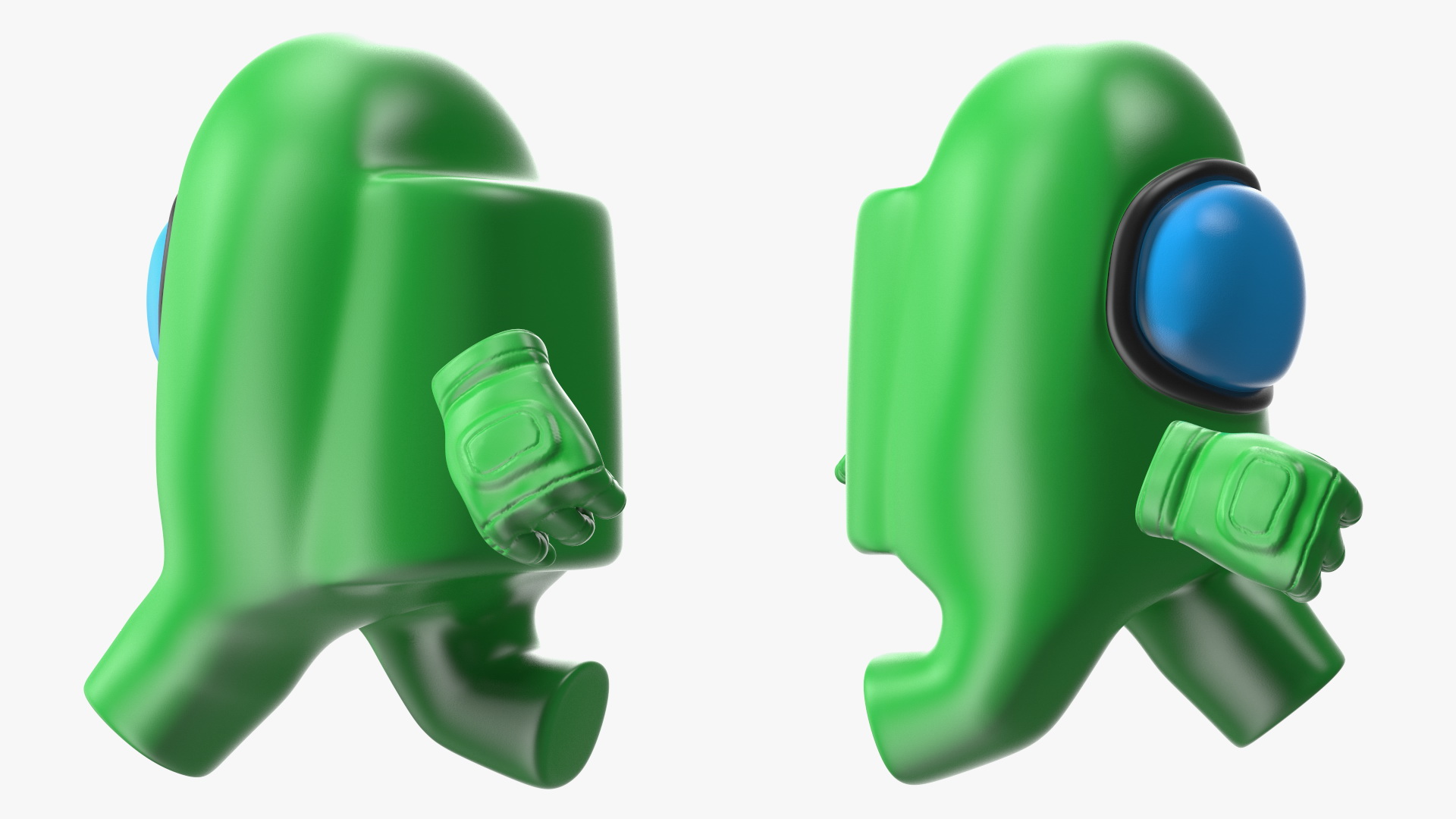 Green Among Us Character Running 3D