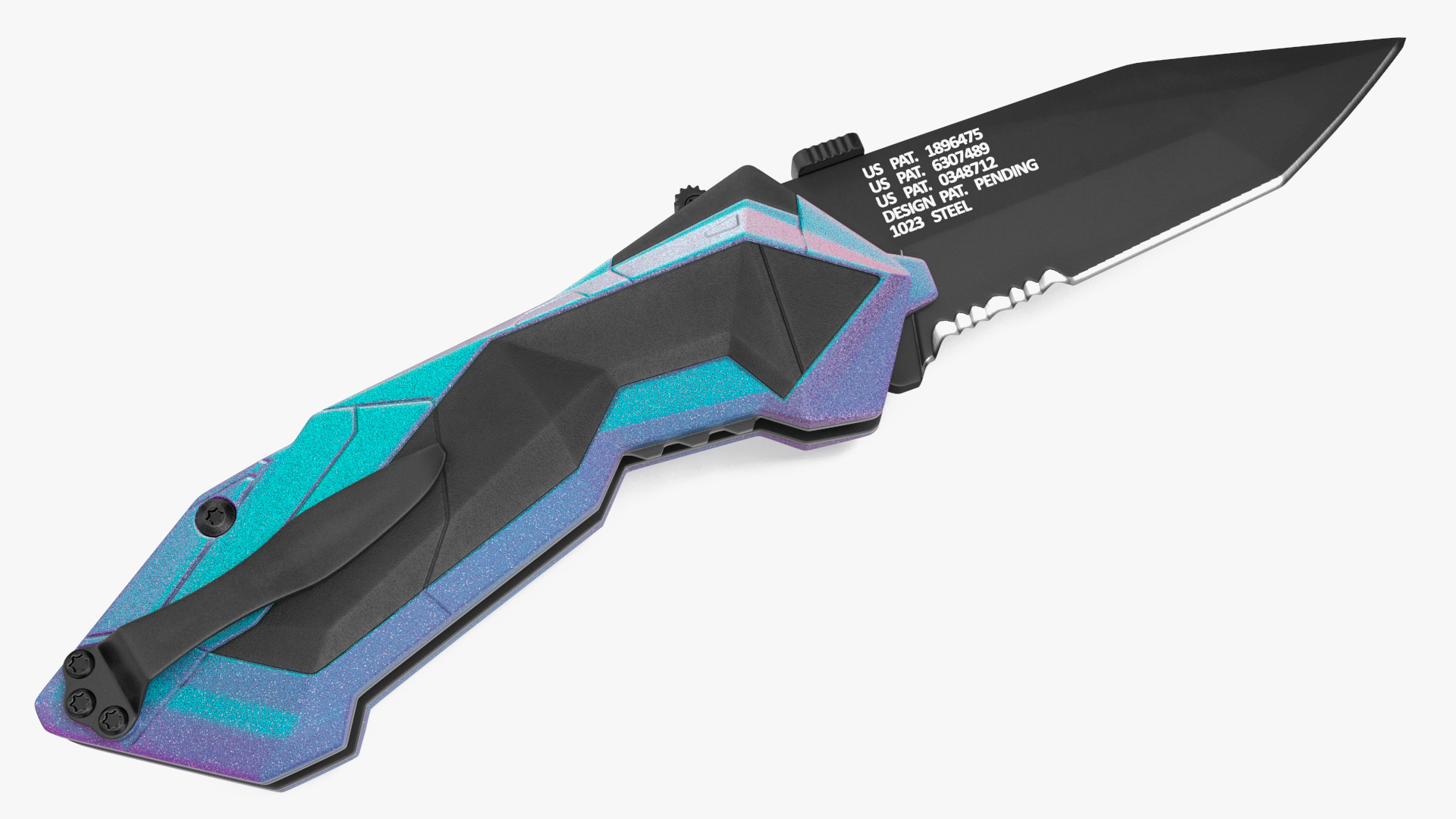3D Futuristic Folding Knife Schrade Color model