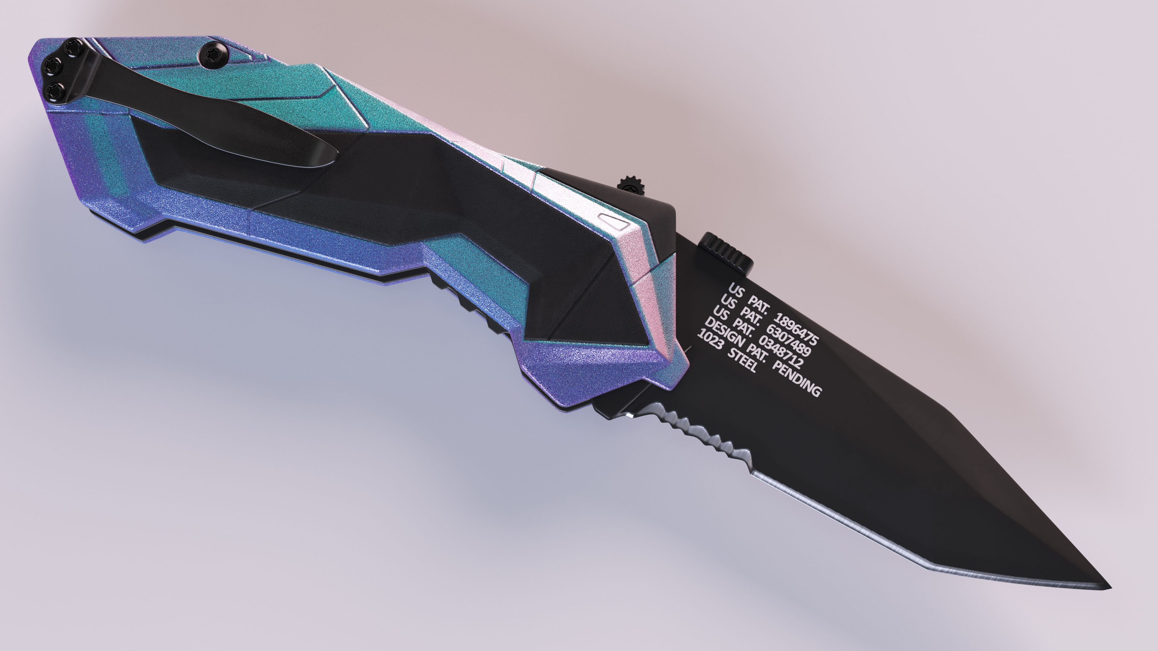 3D Futuristic Folding Knife Schrade Color model
