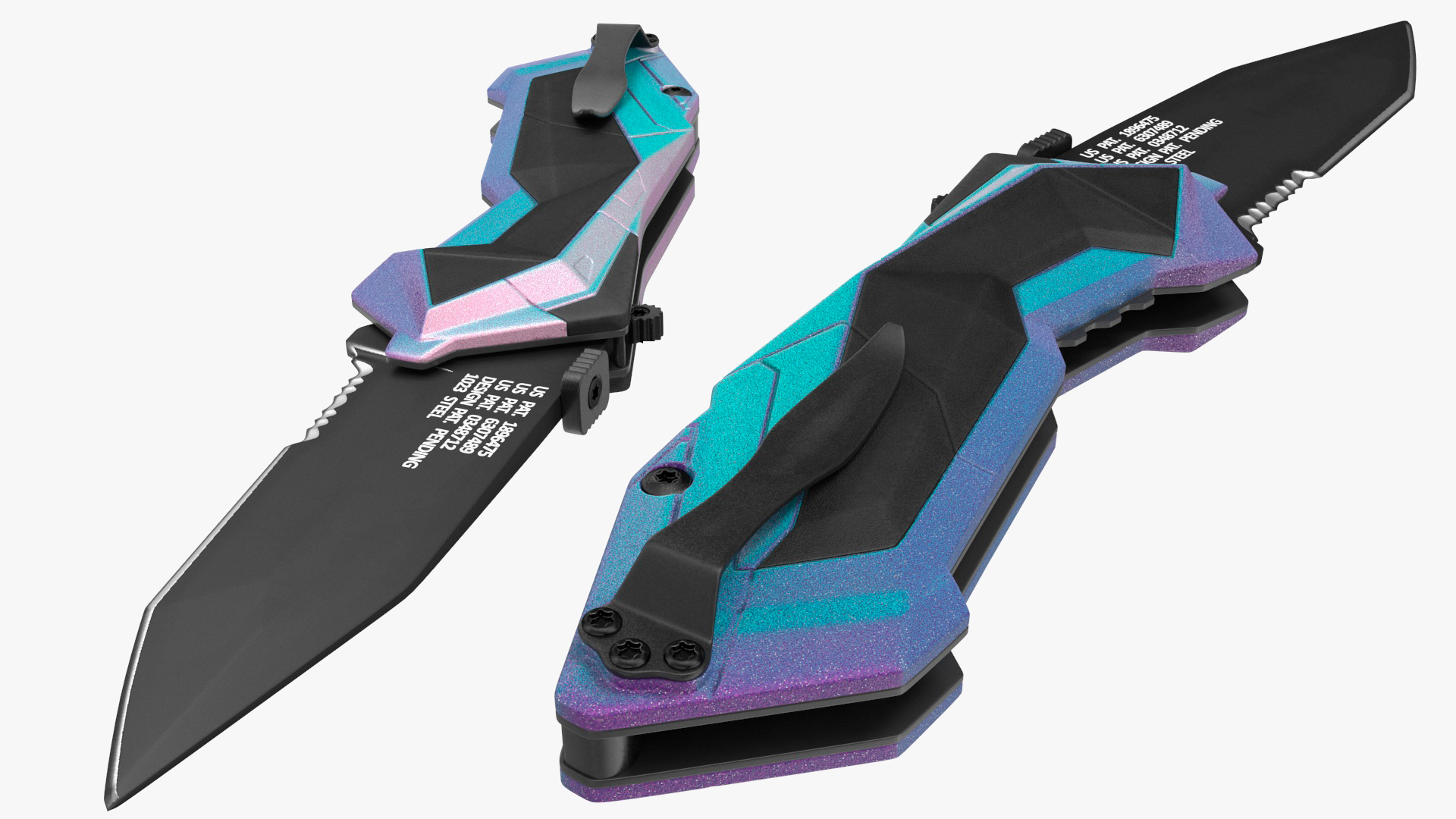 3D Futuristic Folding Knife Schrade Color model