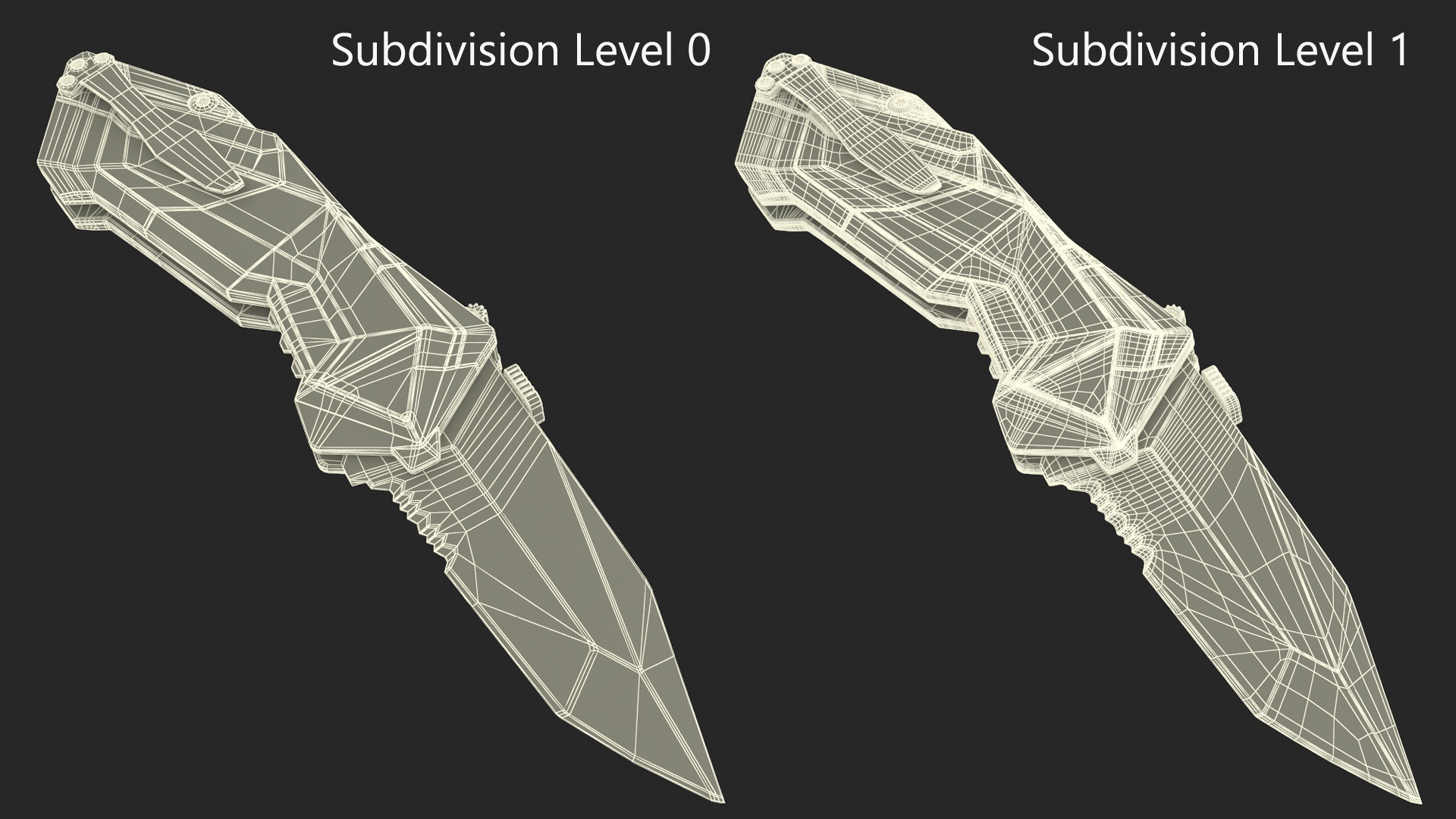 3D Futuristic Folding Knife Schrade Color model