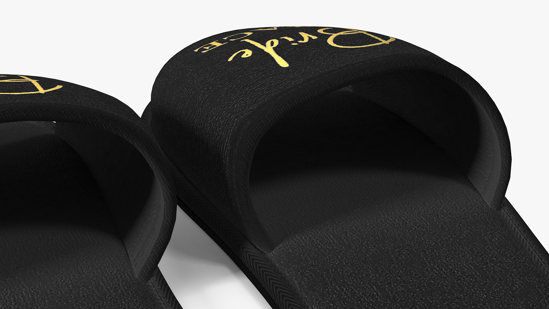3D Bride Grace Slippers Black