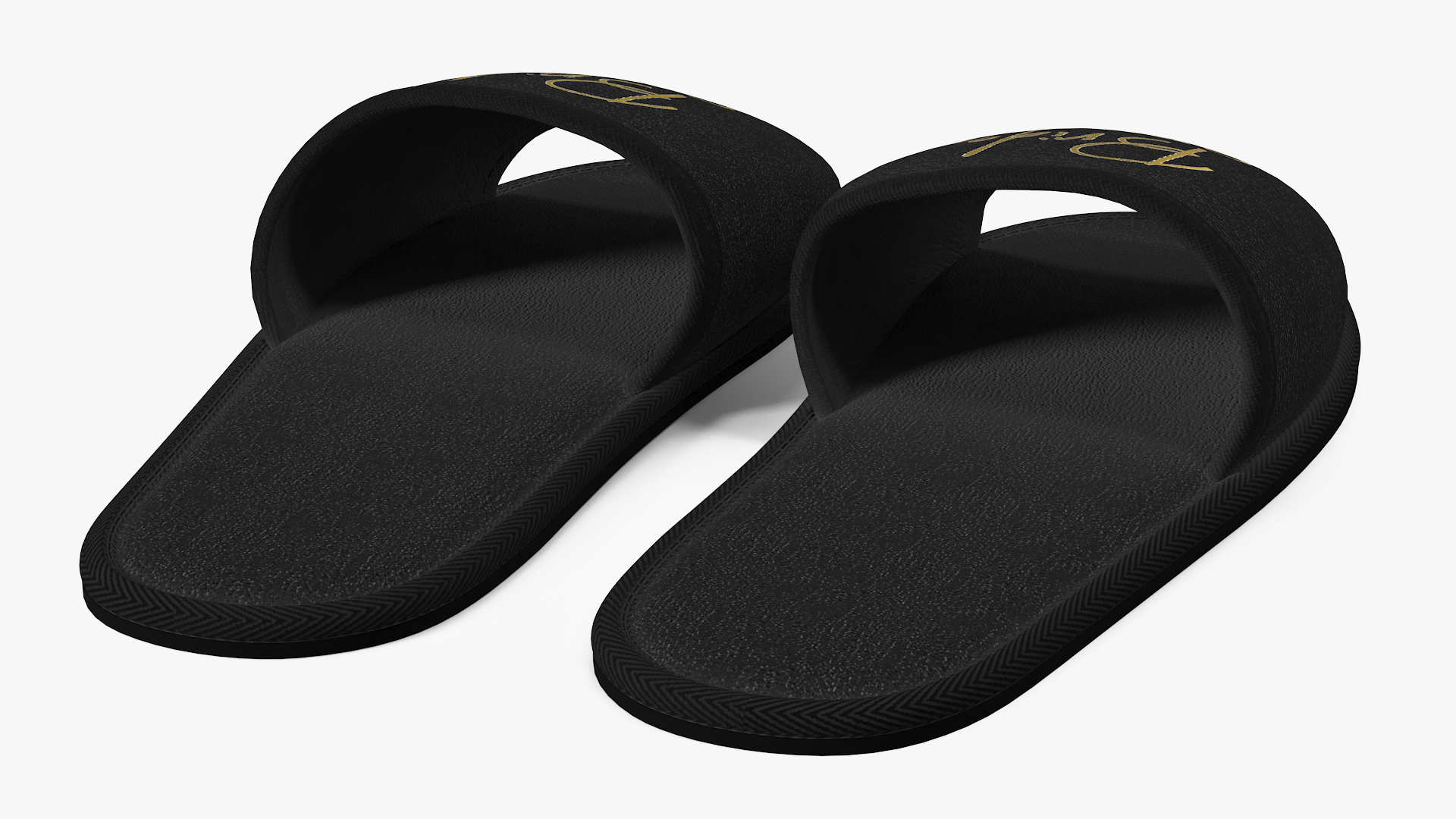 3D Bride Grace Slippers Black