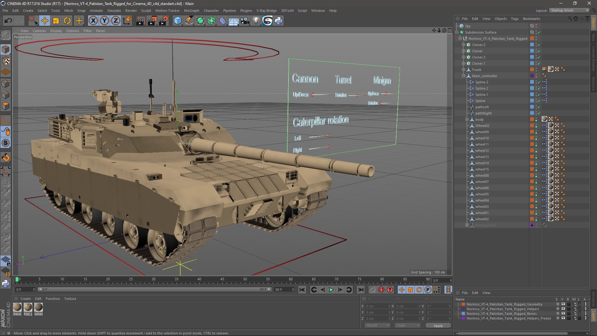 Norinco VT-4 Pakistan Tank Rigged for Cinema 4D 3D