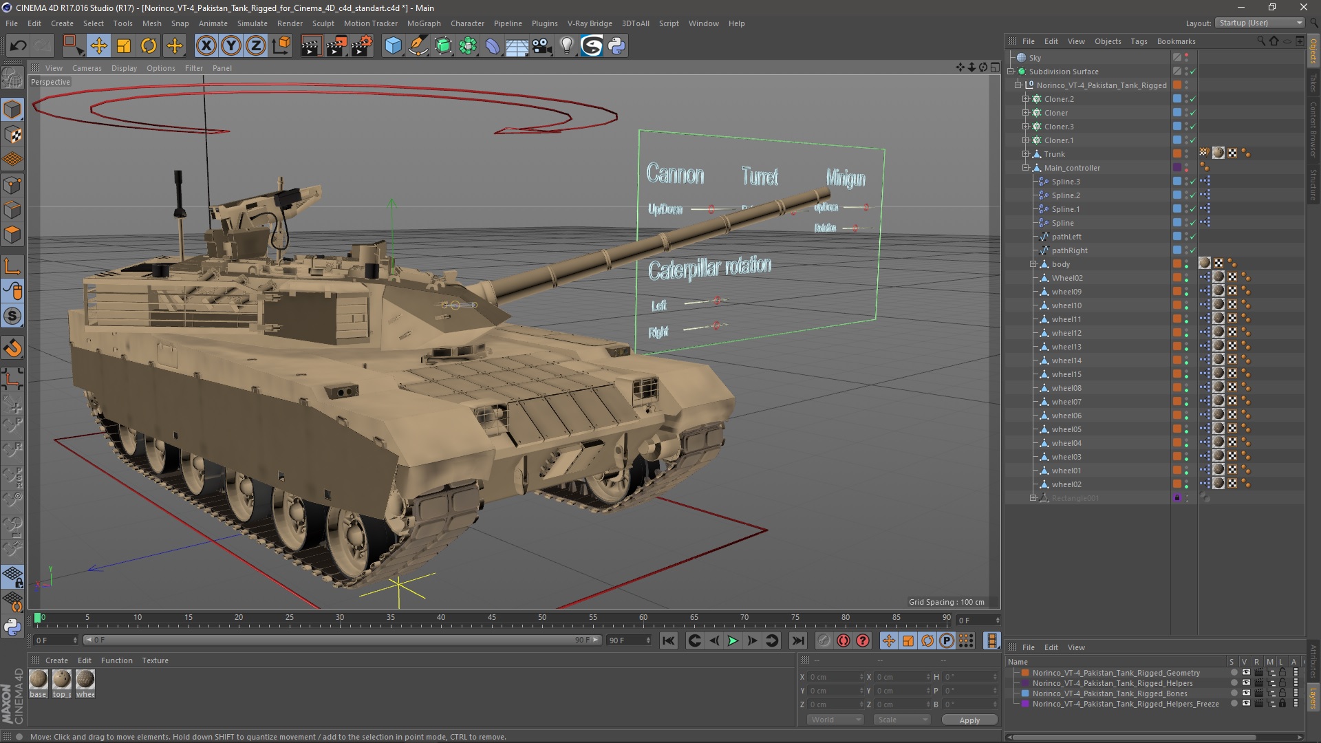 Norinco VT-4 Pakistan Tank Rigged for Cinema 4D 3D
