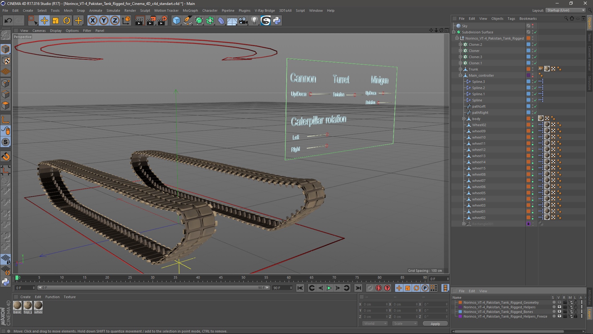 Norinco VT-4 Pakistan Tank Rigged for Cinema 4D 3D