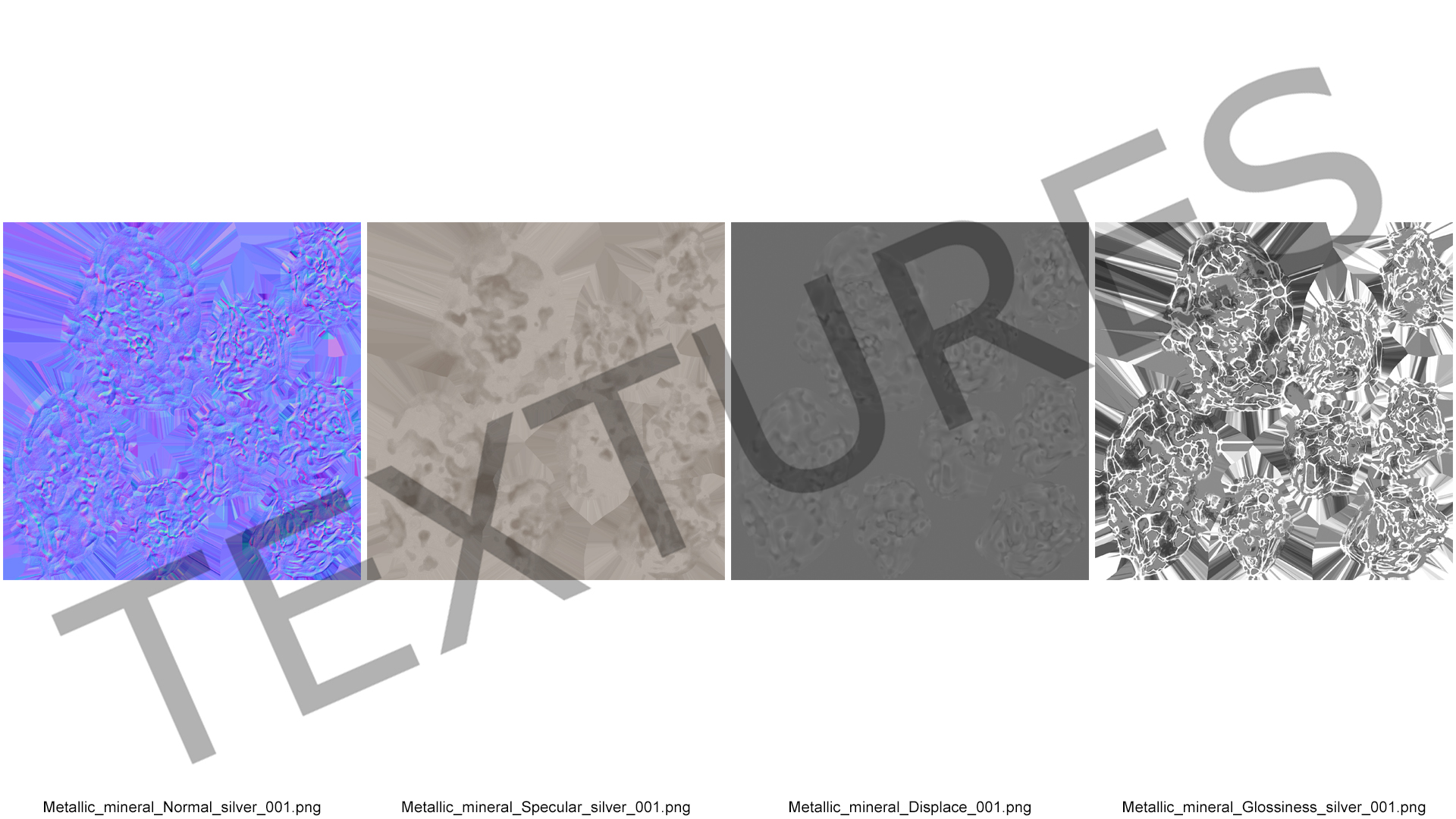 Silver Natural Mineral 3D