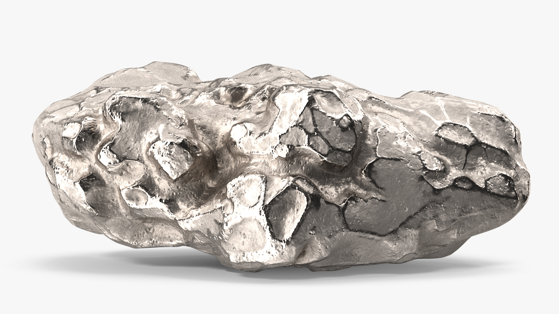 Silver Natural Mineral 3D