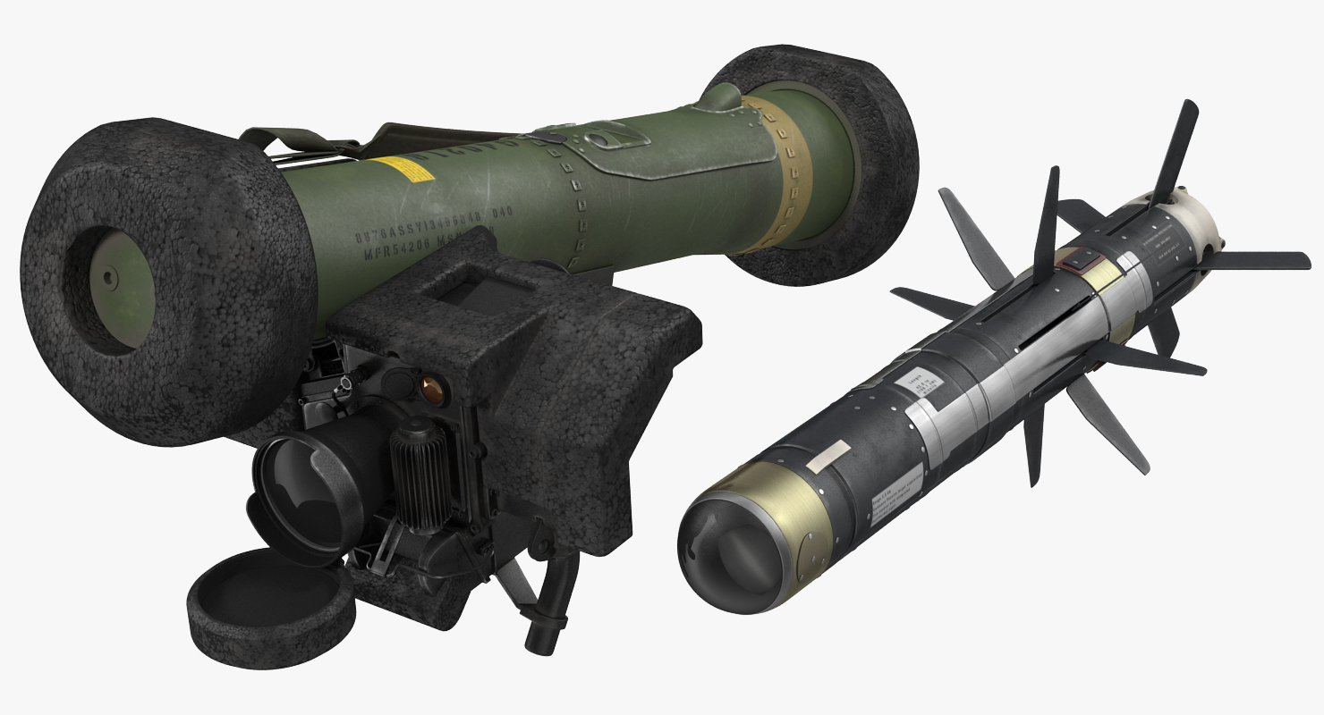Anti Tank Missile FGM 148 Javelin Set Rigged 3D model