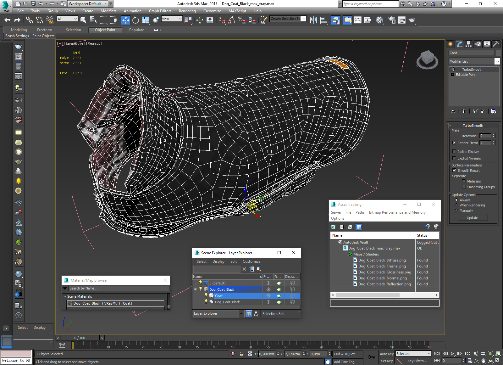 Dog Coat Black 3D model