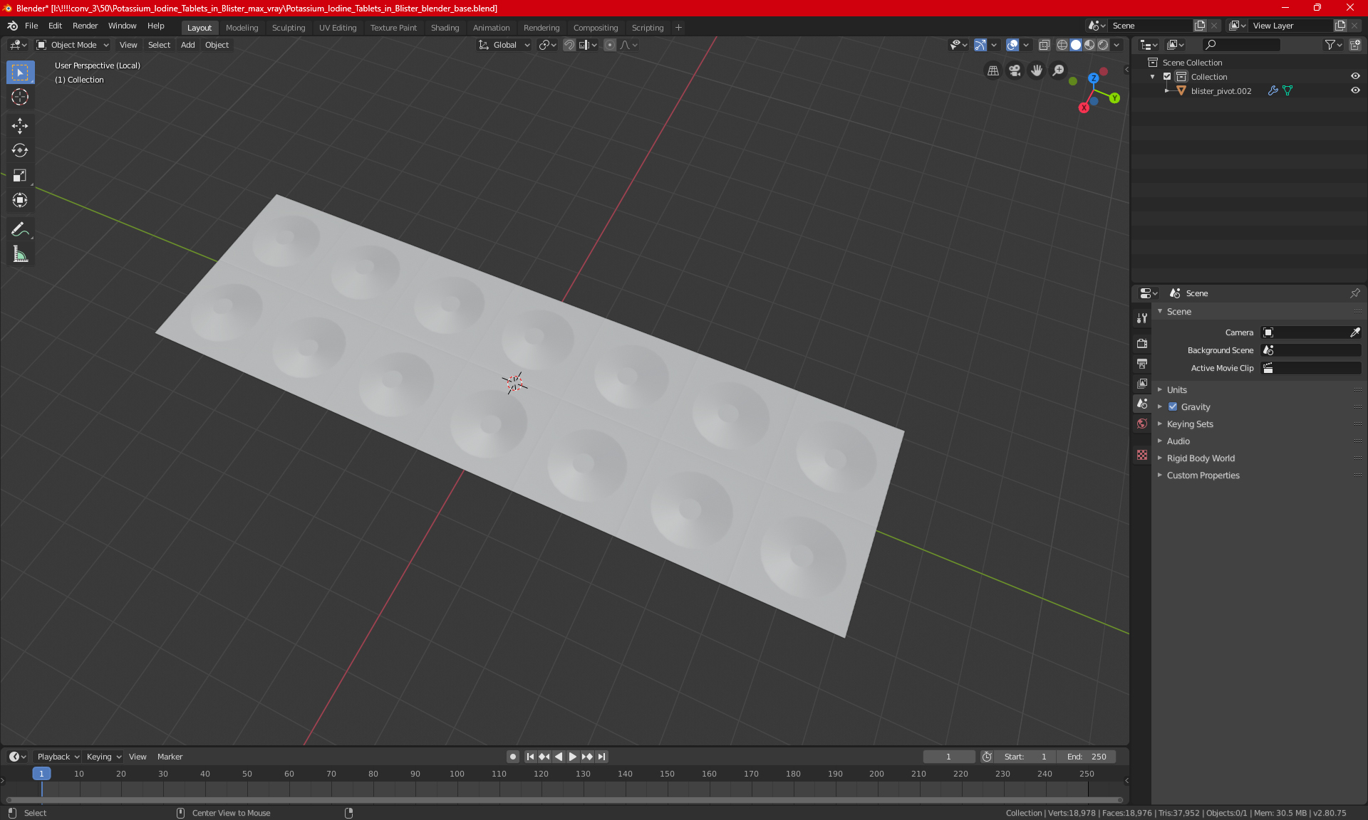 3D model Potassium Iodine Tablets in Blister