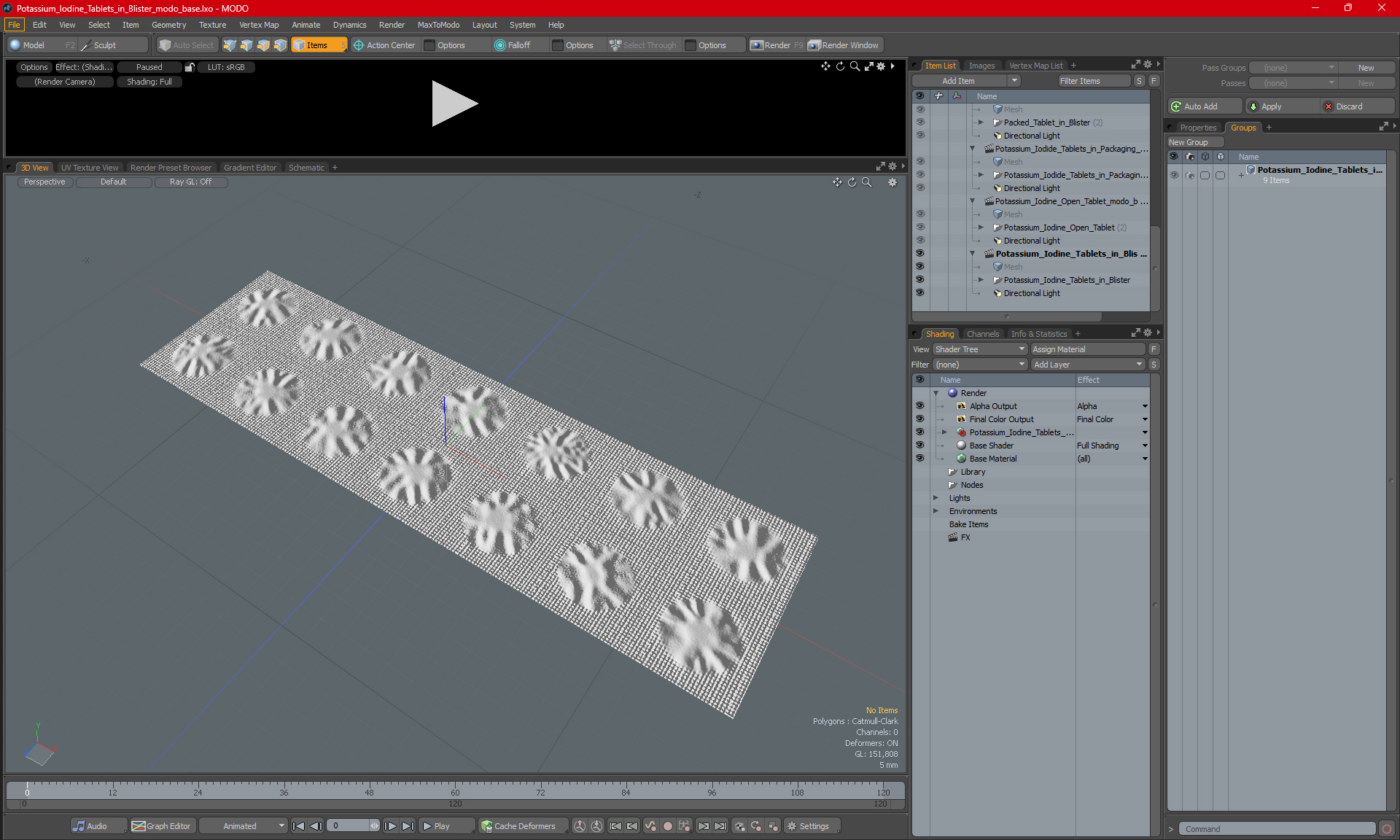 3D model Potassium Iodine Tablets in Blister