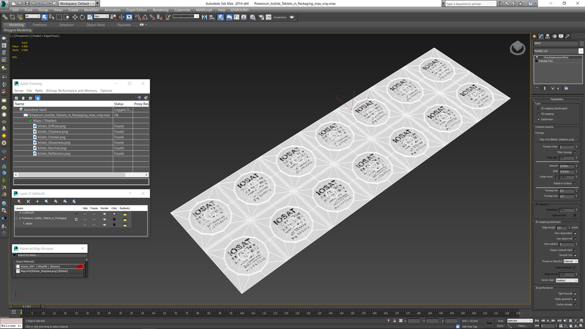 3D model Potassium Iodine Tablets in Blister