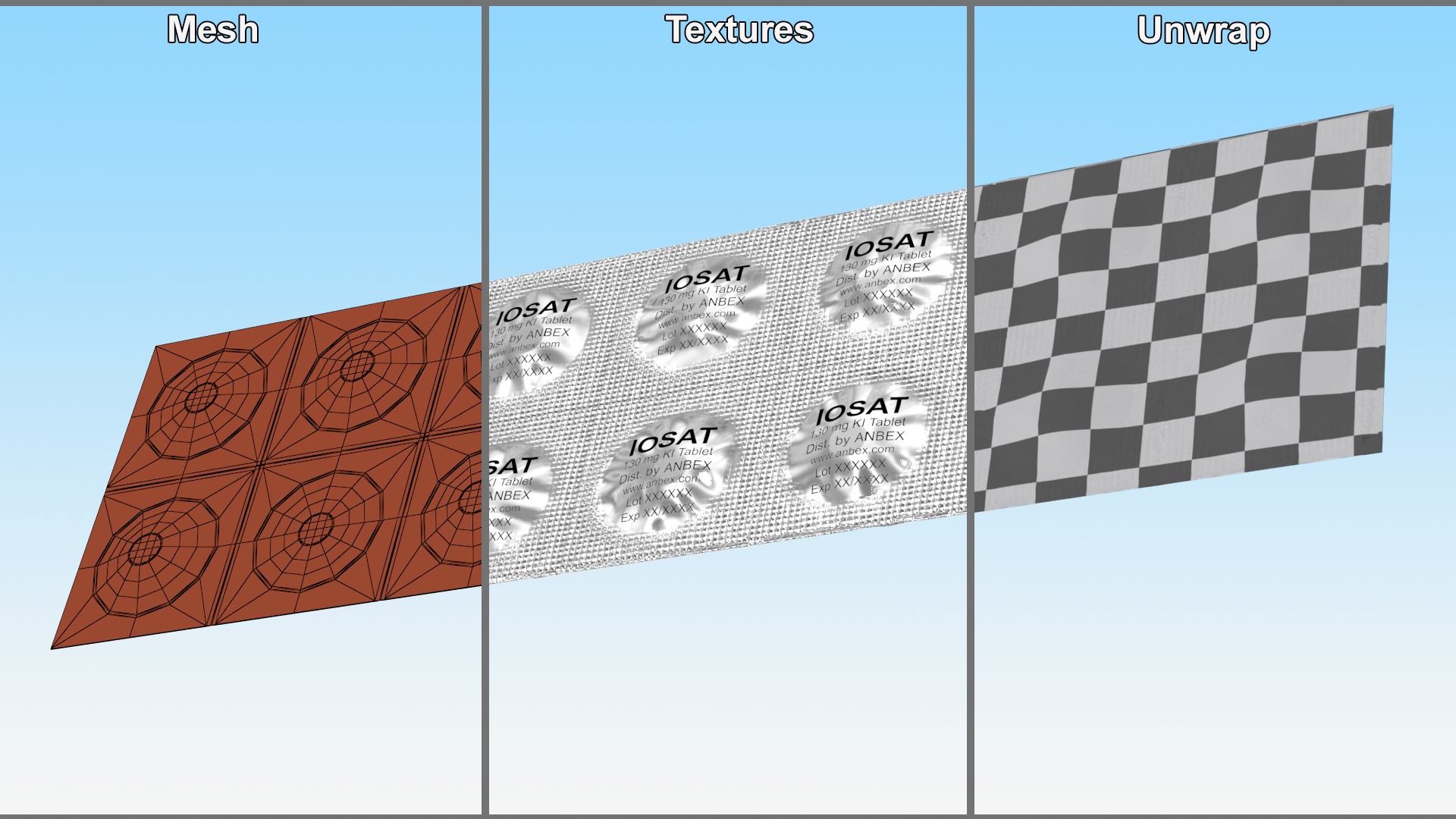 3D model Potassium Iodine Tablets in Blister