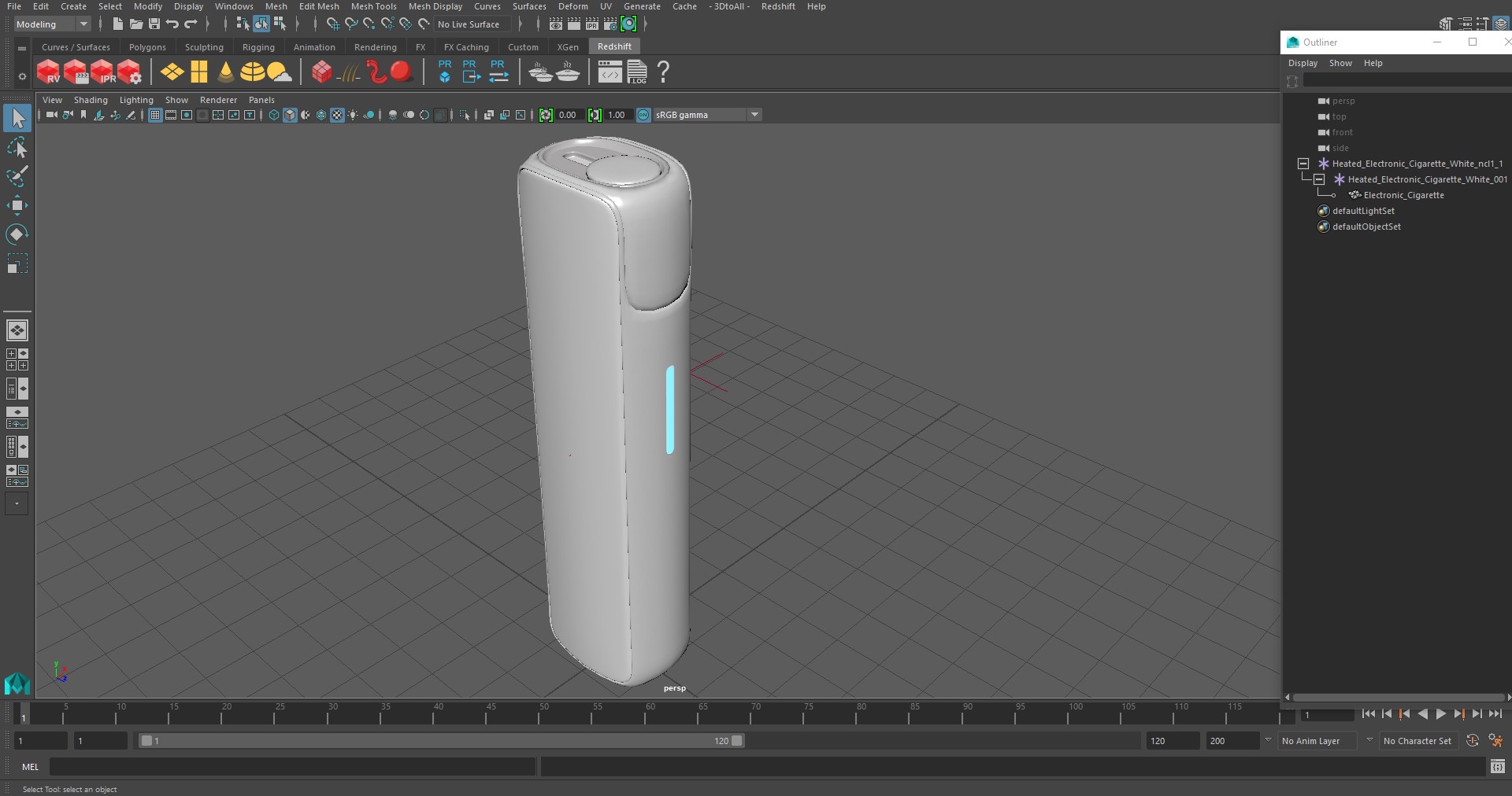 3D Heated Electronic Cigarette White model