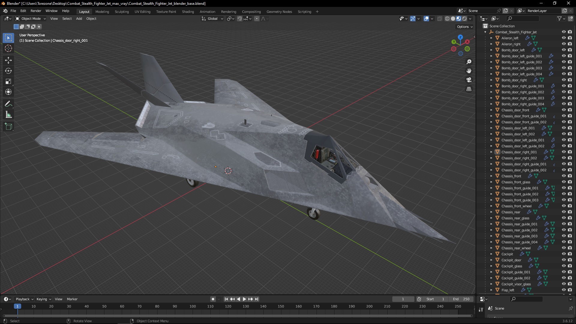 3D Combat Stealth Fighter Jet