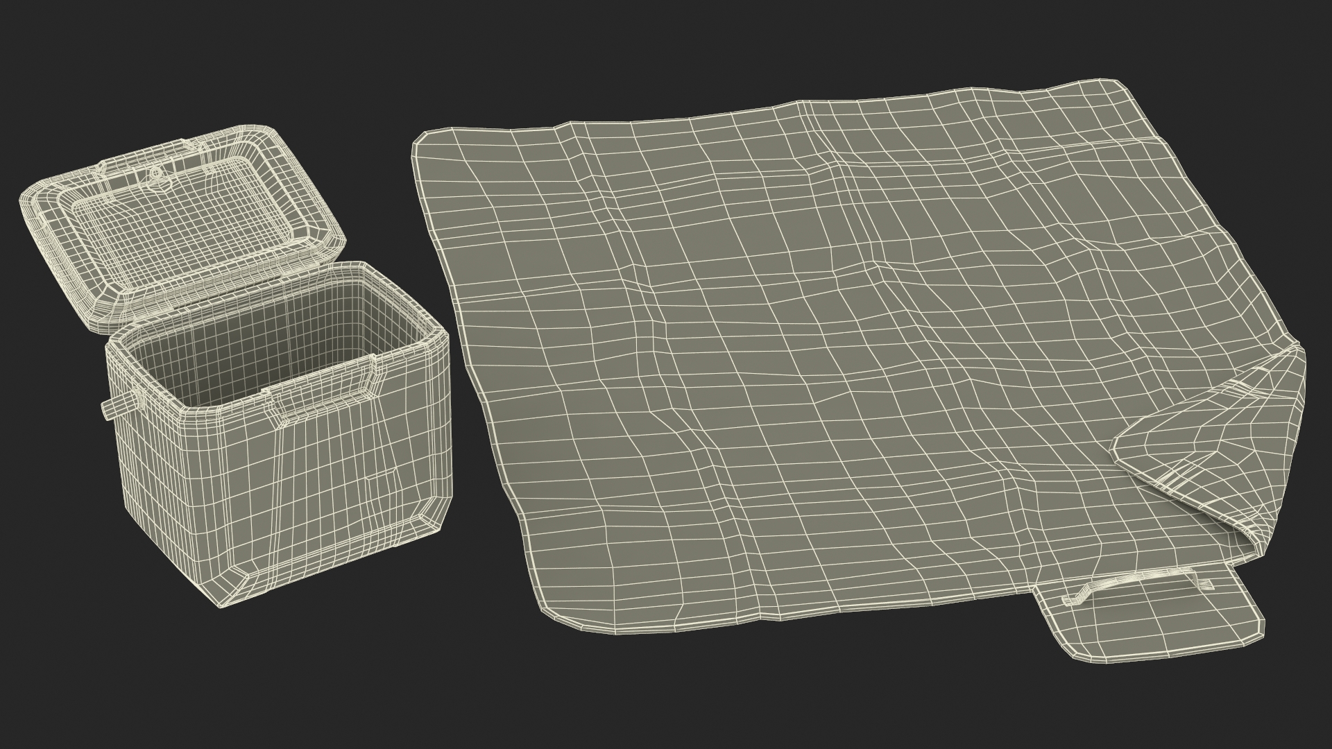 Picnic Food with Campfire Fur 3D model