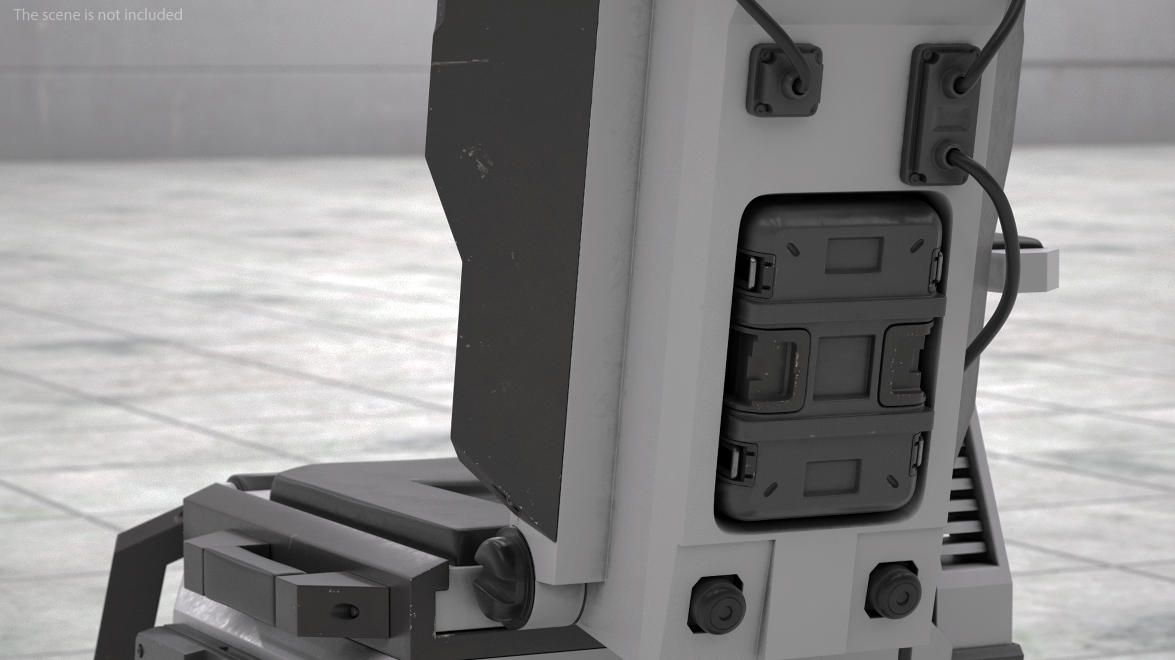 3D Pilot Seat Futuristic Grey