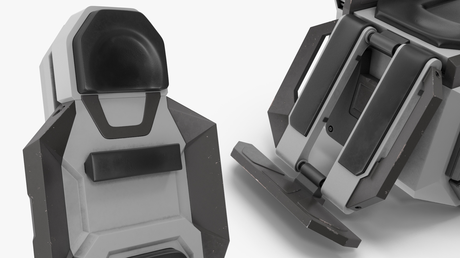 3D Pilot Seat Futuristic Grey