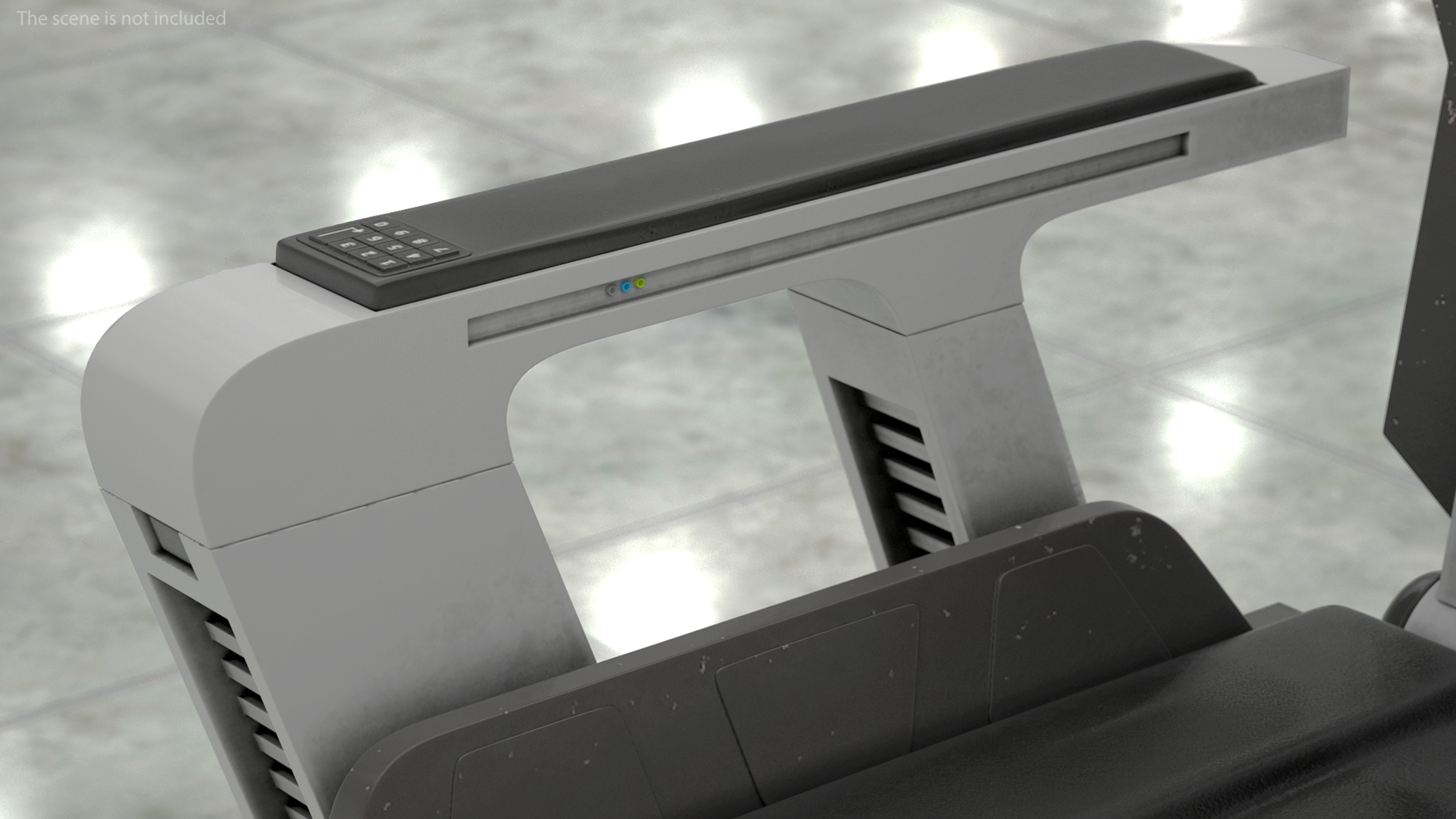 3D Pilot Seat Futuristic Grey