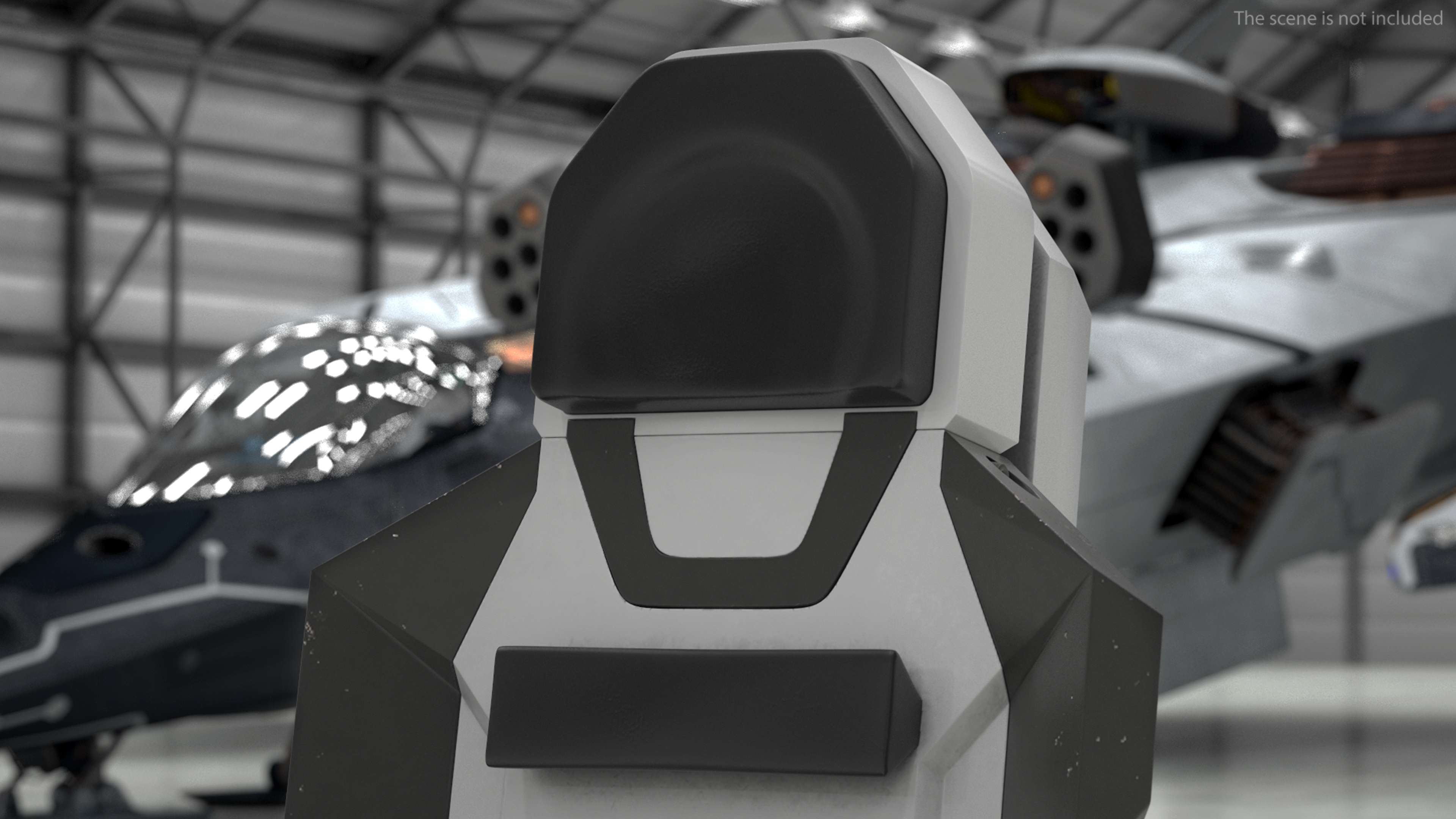 3D Pilot Seat Futuristic Grey