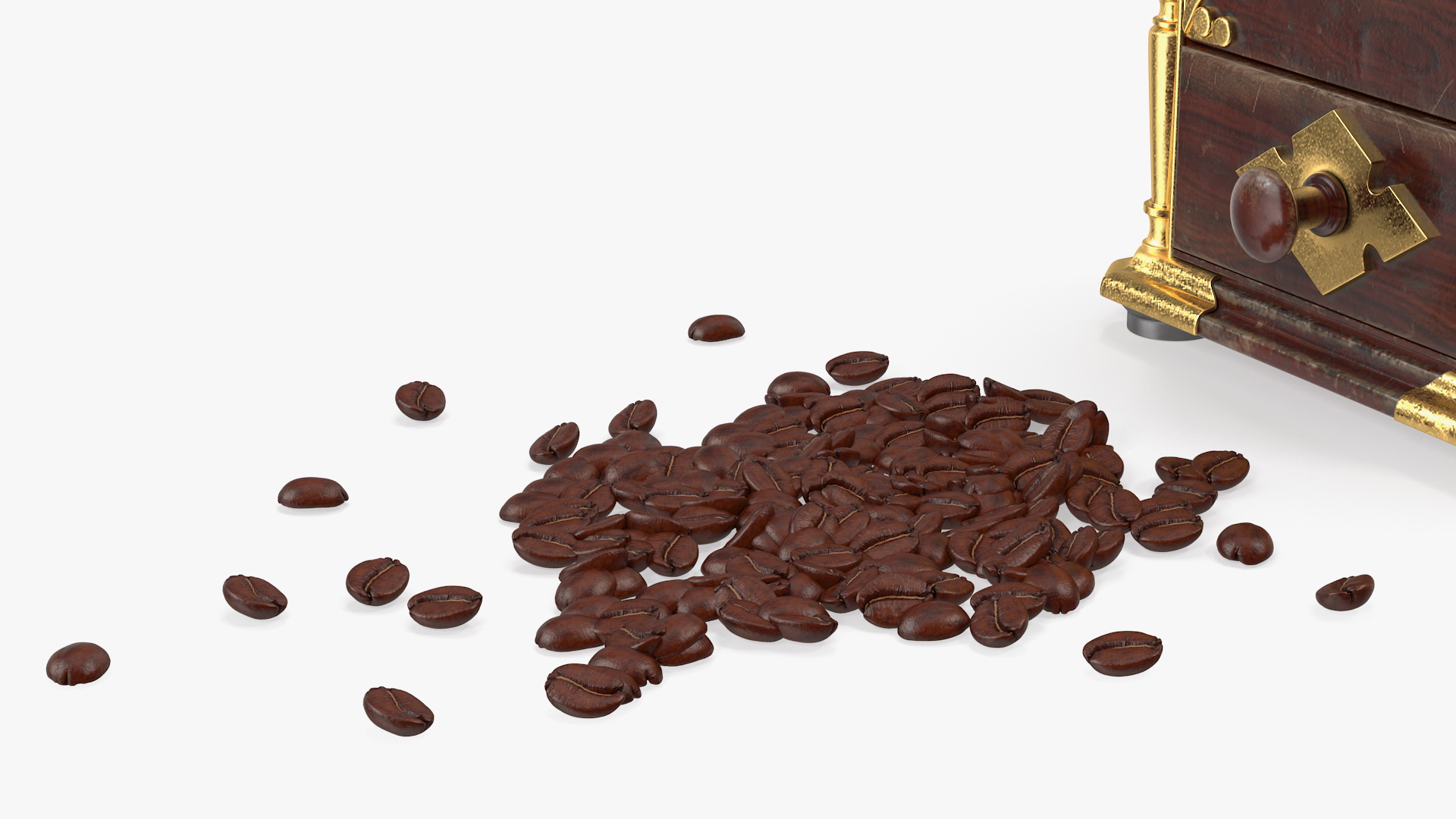 3D model Vintage Coffee Grinder with Coffee Beans