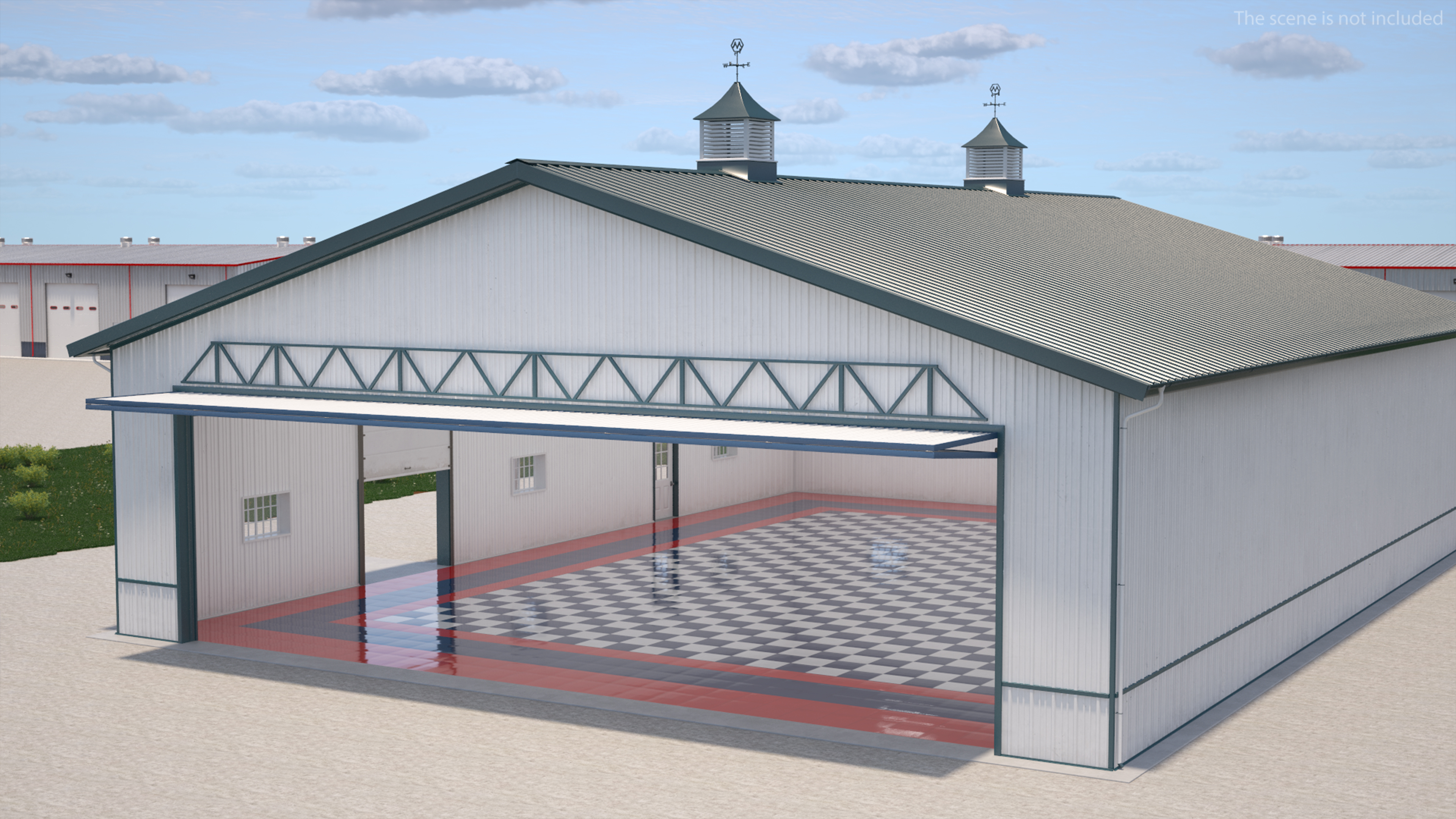 3D model Aircraft Storage Hangar Rigged