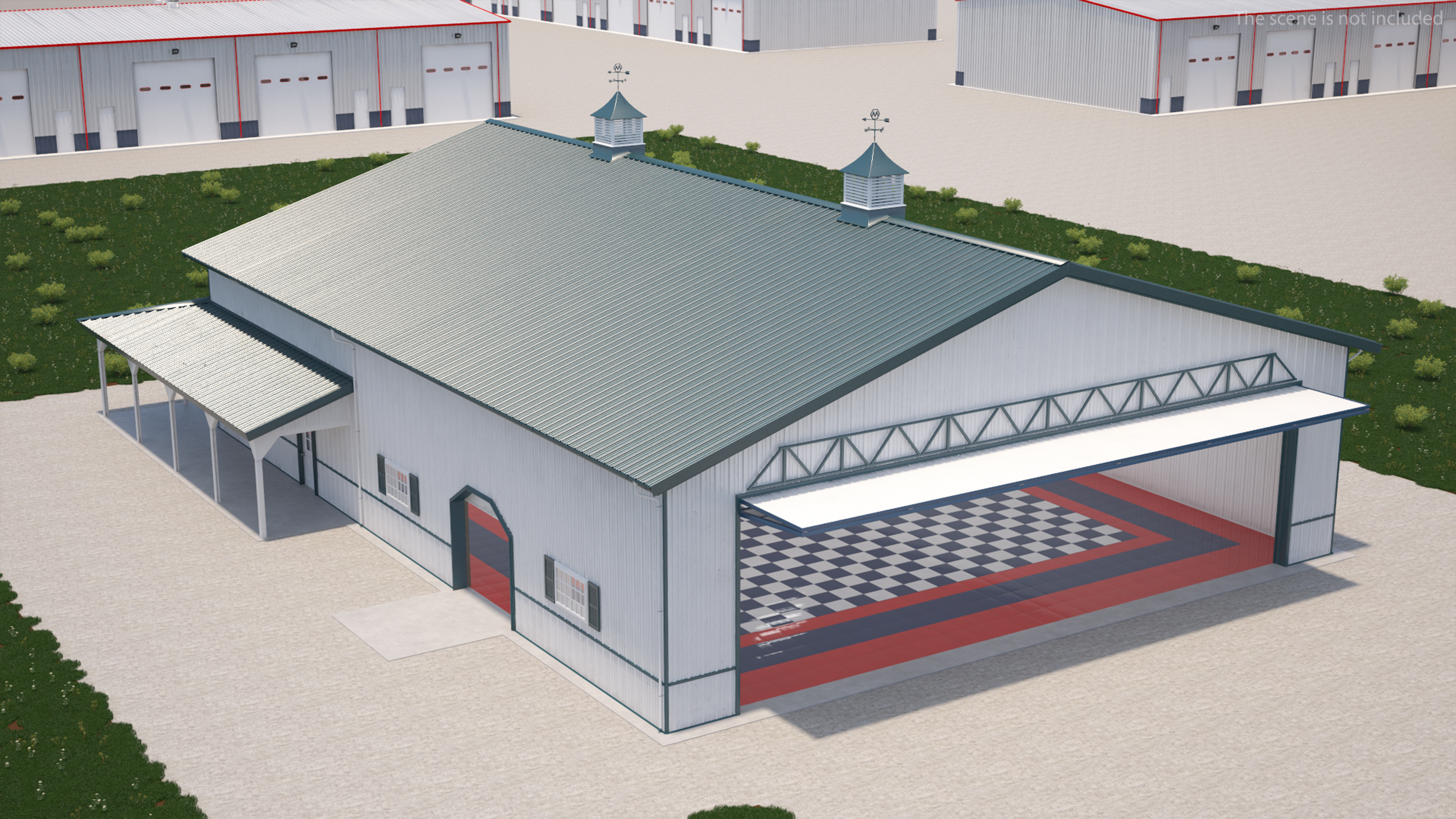 3D model Aircraft Storage Hangar Rigged