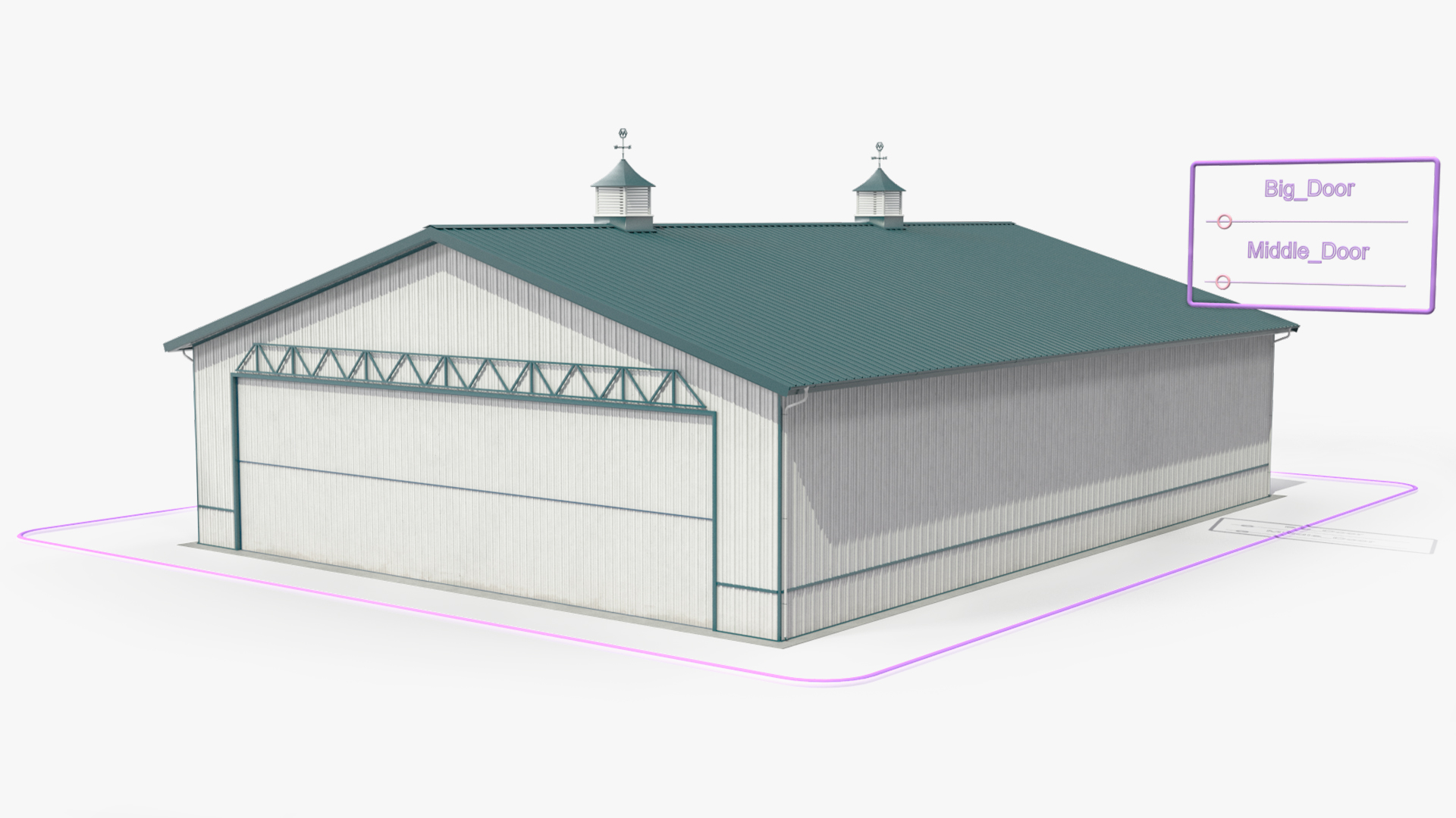 3D model Aircraft Storage Hangar Rigged