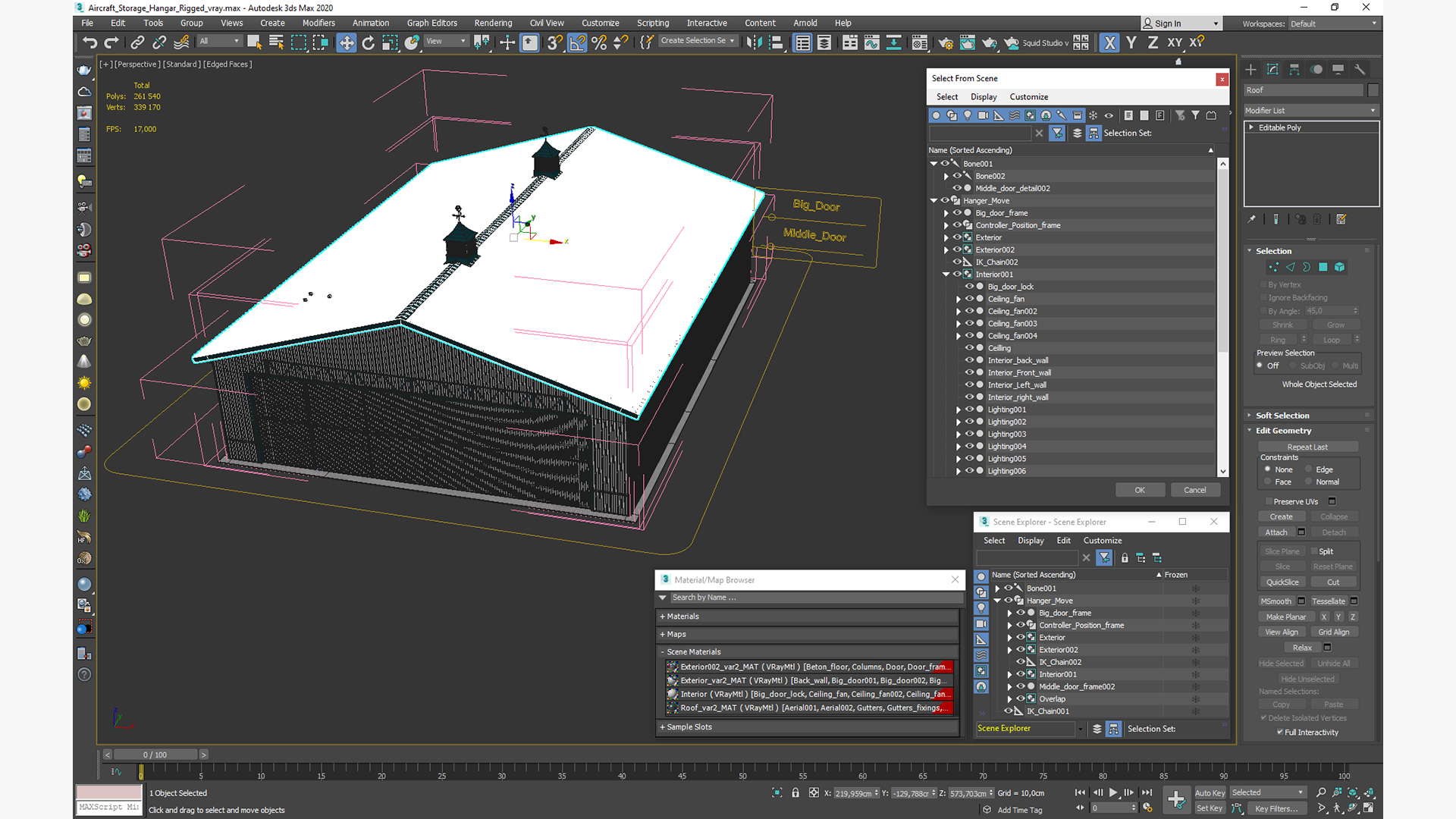 3D model Aircraft Storage Hangar Rigged